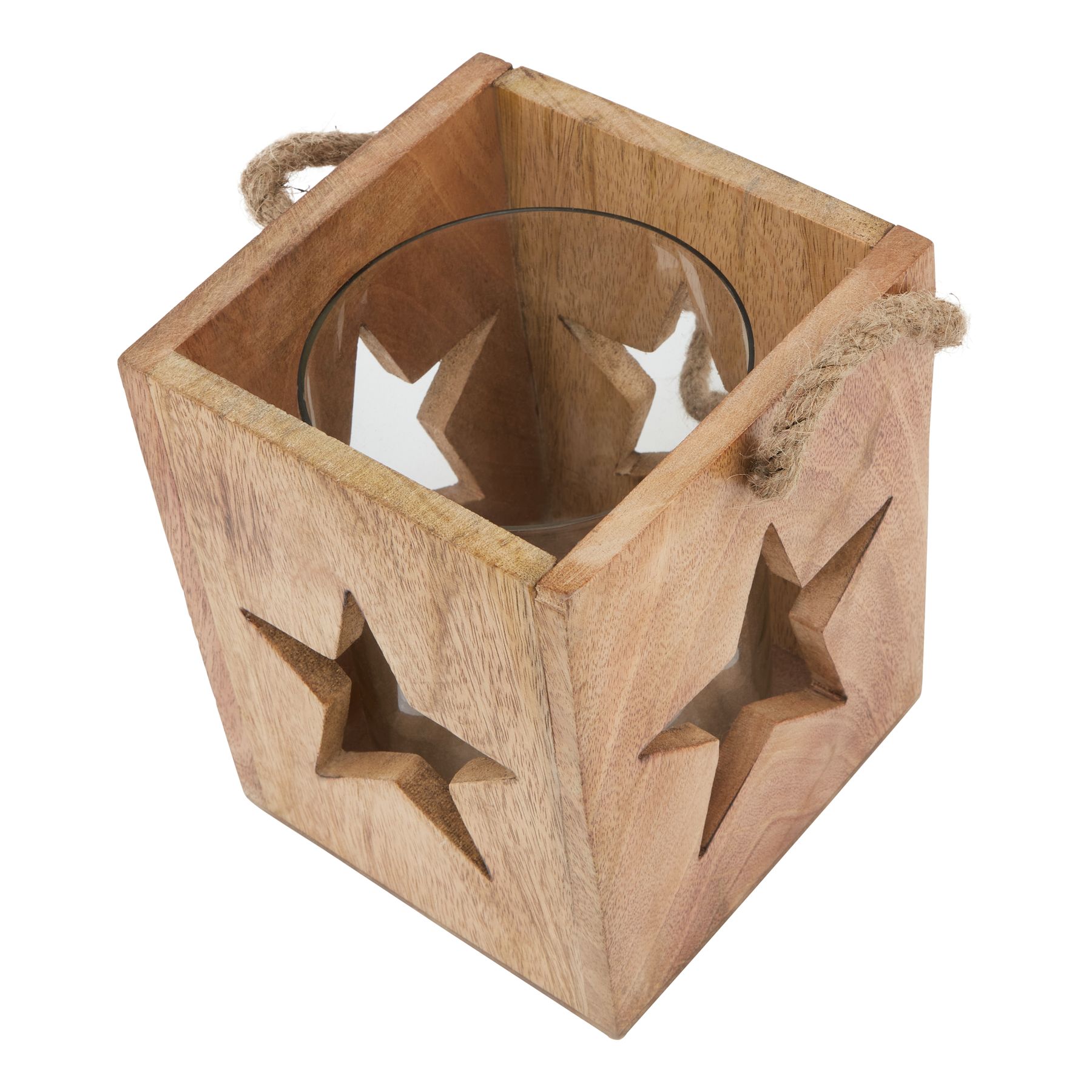 Natural Wooden Large Star Tealight Candle Holder - Image 2