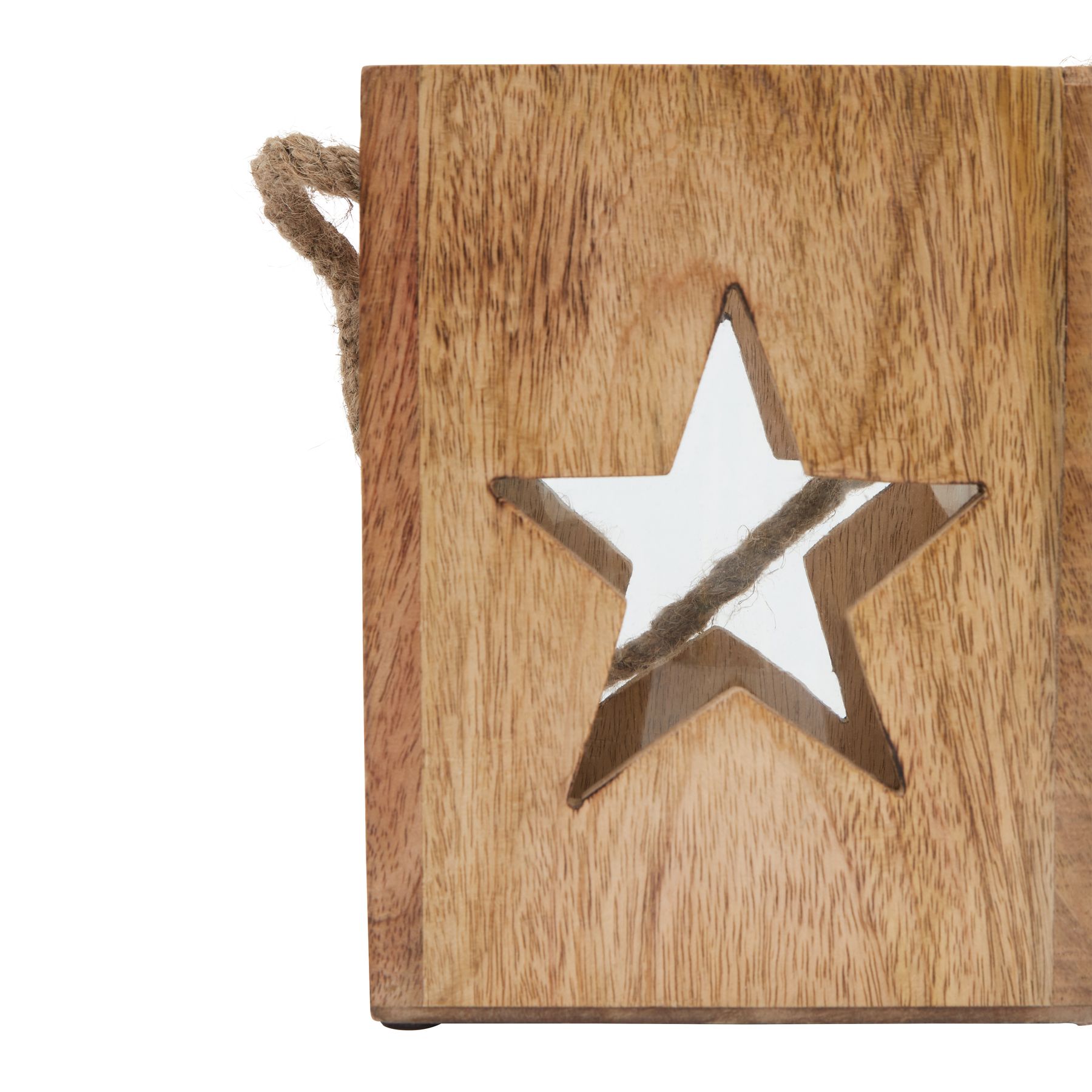 Natural Wooden Large Star Tealight Candle Holder - Image 3