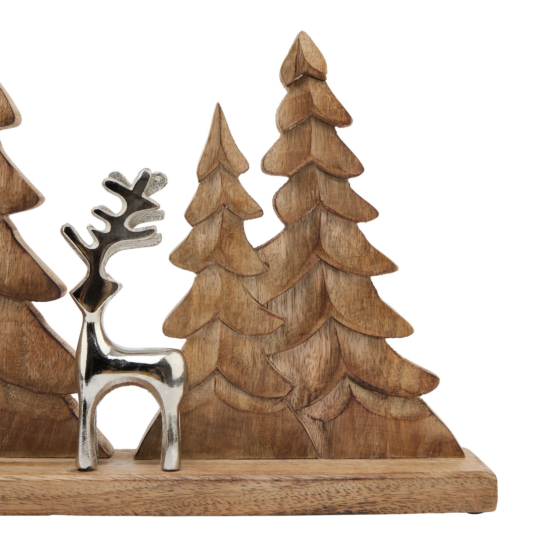 Wood And Metal Tree And Reindeer Decoration - Image 3