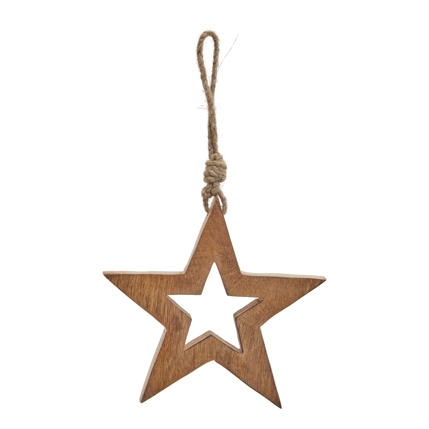 Natural Wooden Hanging Star - Image 2