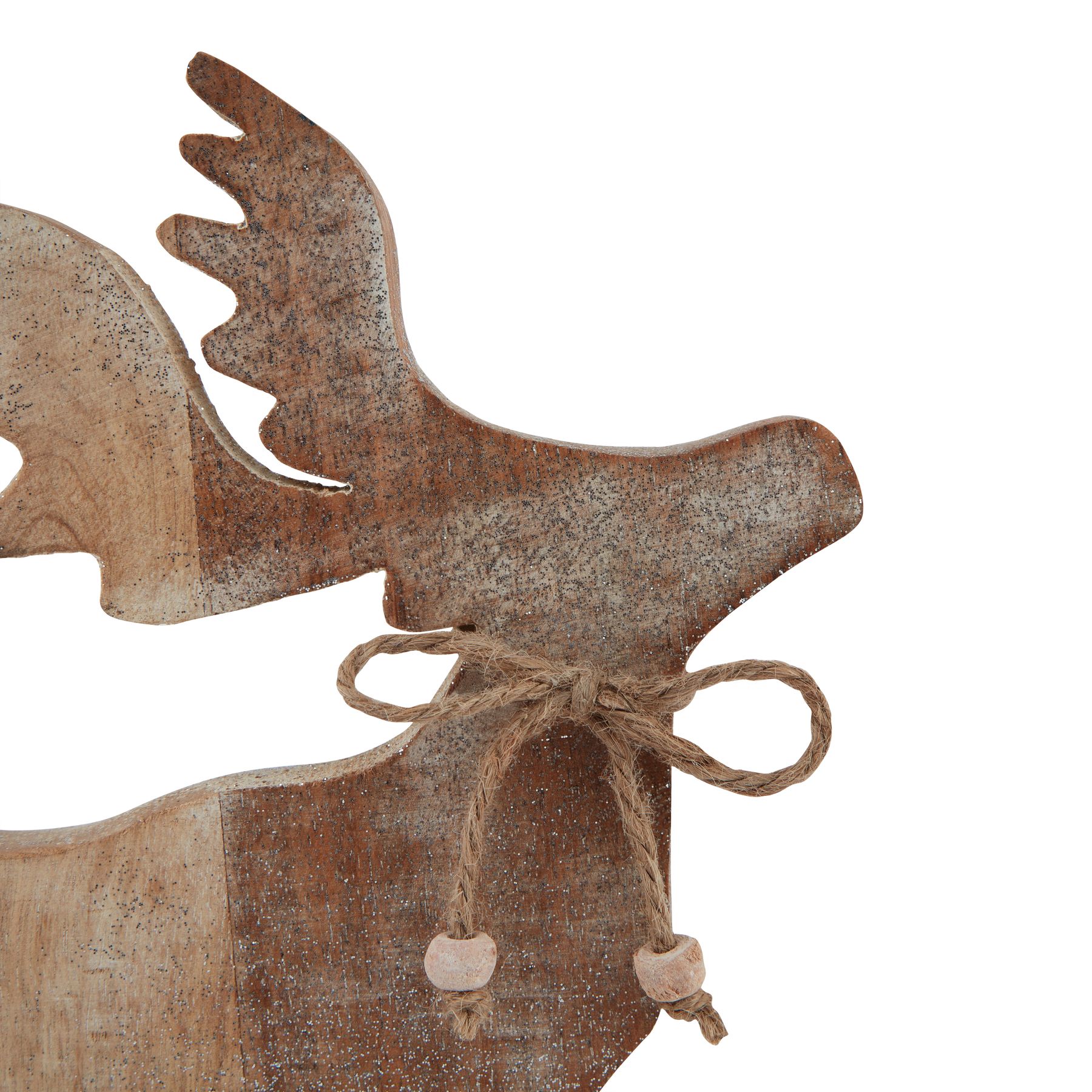 White Wash Collection Wooden Sparkle Stag Decoration - Image 3