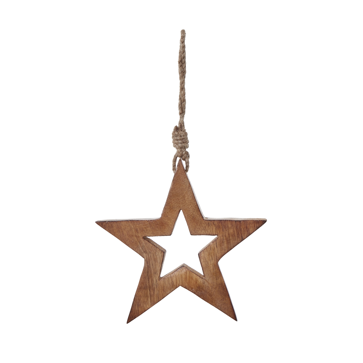 White Wash Collection Wooden Hanging Star Decoration - Image 1