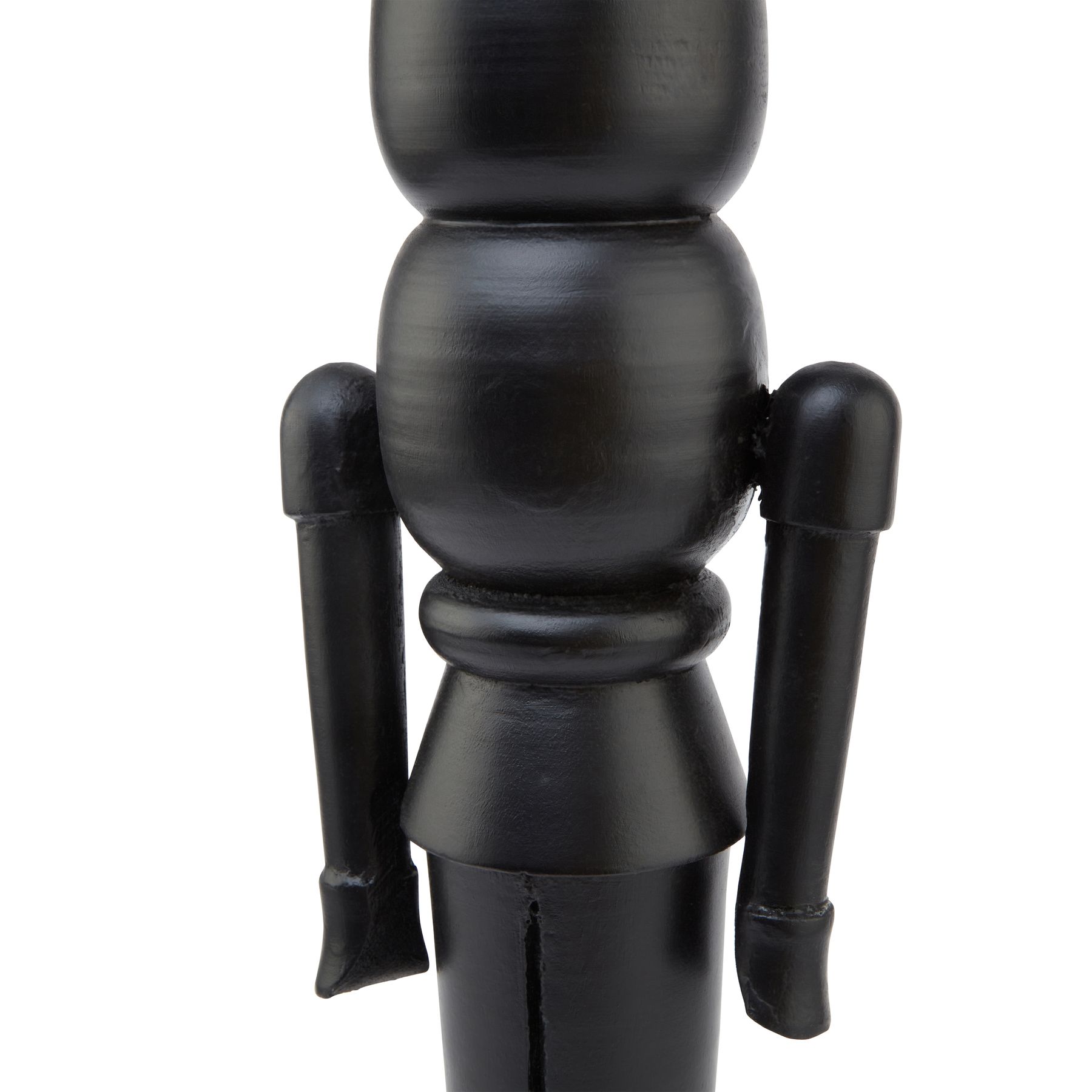 Minimalist Black Wooden Large Nutcracker Decoration - Image 3