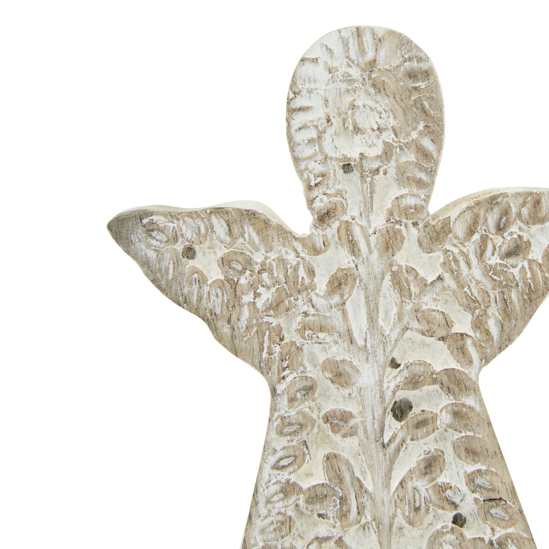 White Wash Collection Patterned Angel Decoration - Image 3