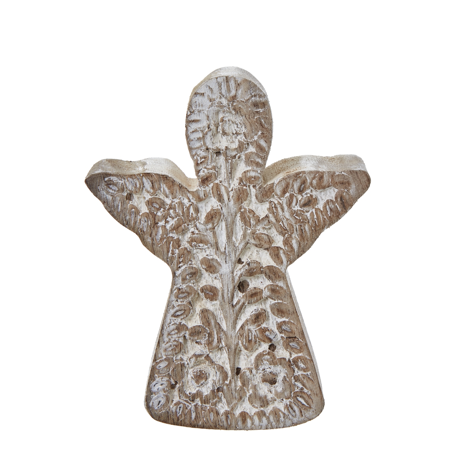 White Wash Collection Patterned Angel Decoration - Image 3