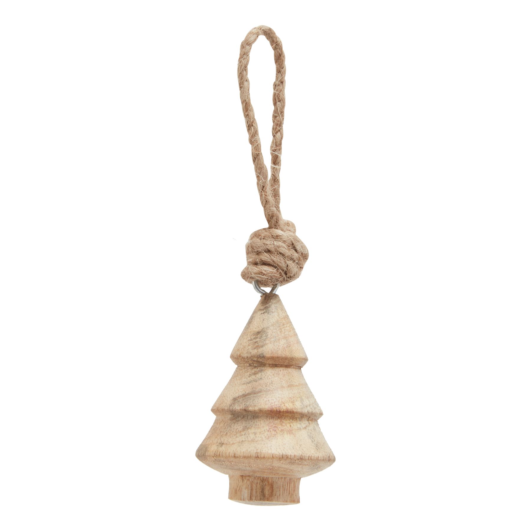 Natural Hand Turned Wooden Tree Bauble - Image 1