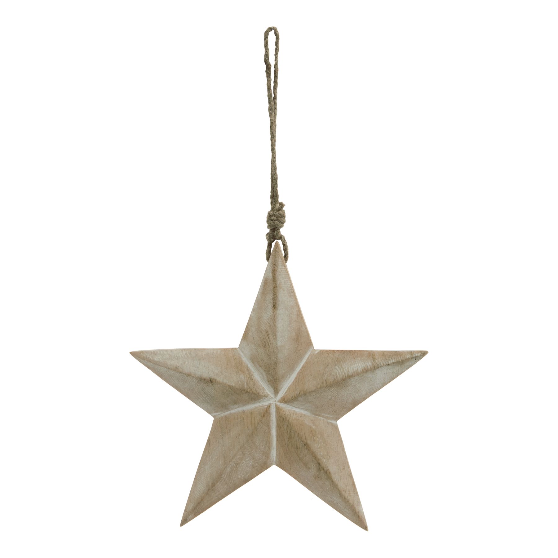 White Wash Collection Hanging Star Decoration - Image 2