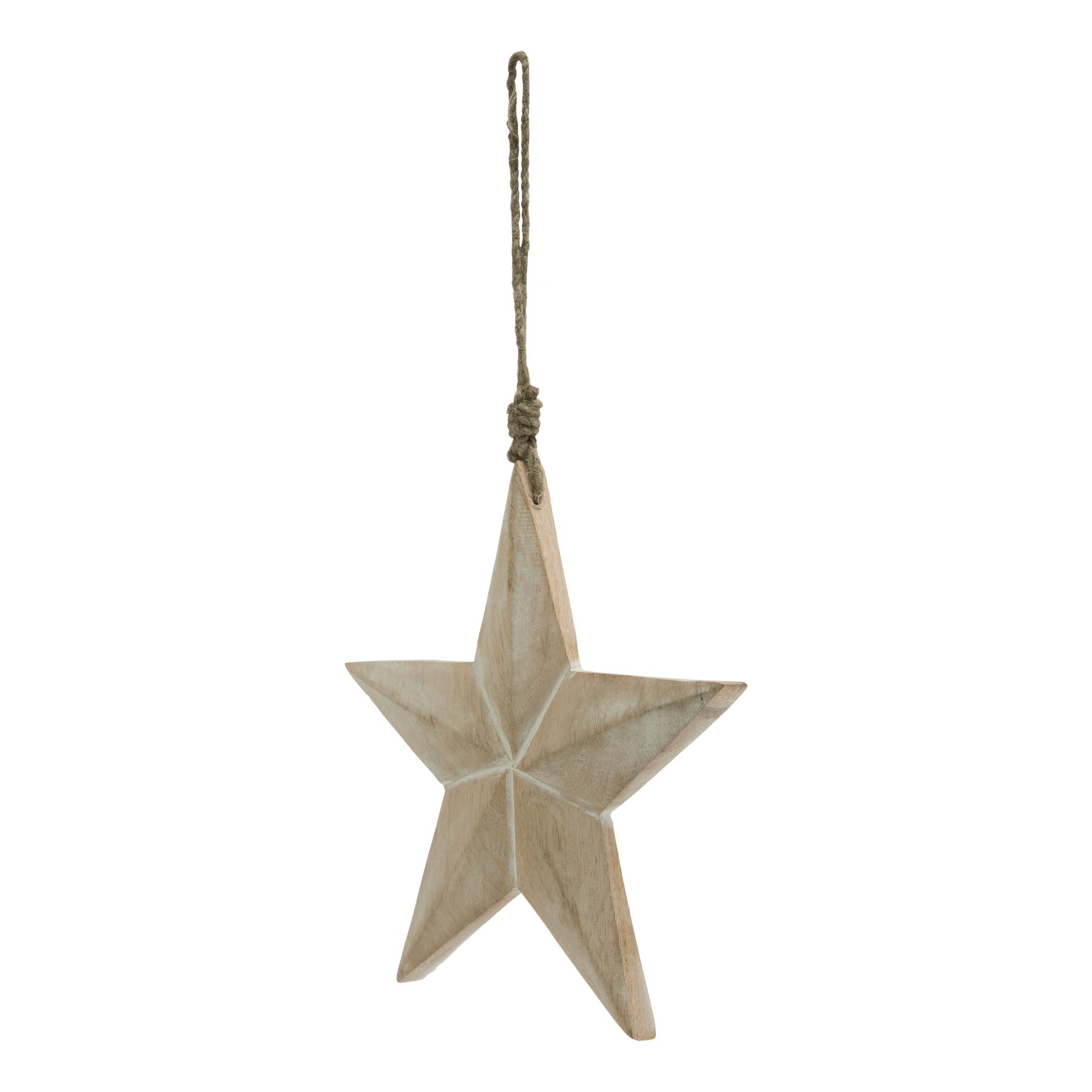 White Wash Collection Hanging Star Decoration - Image 1