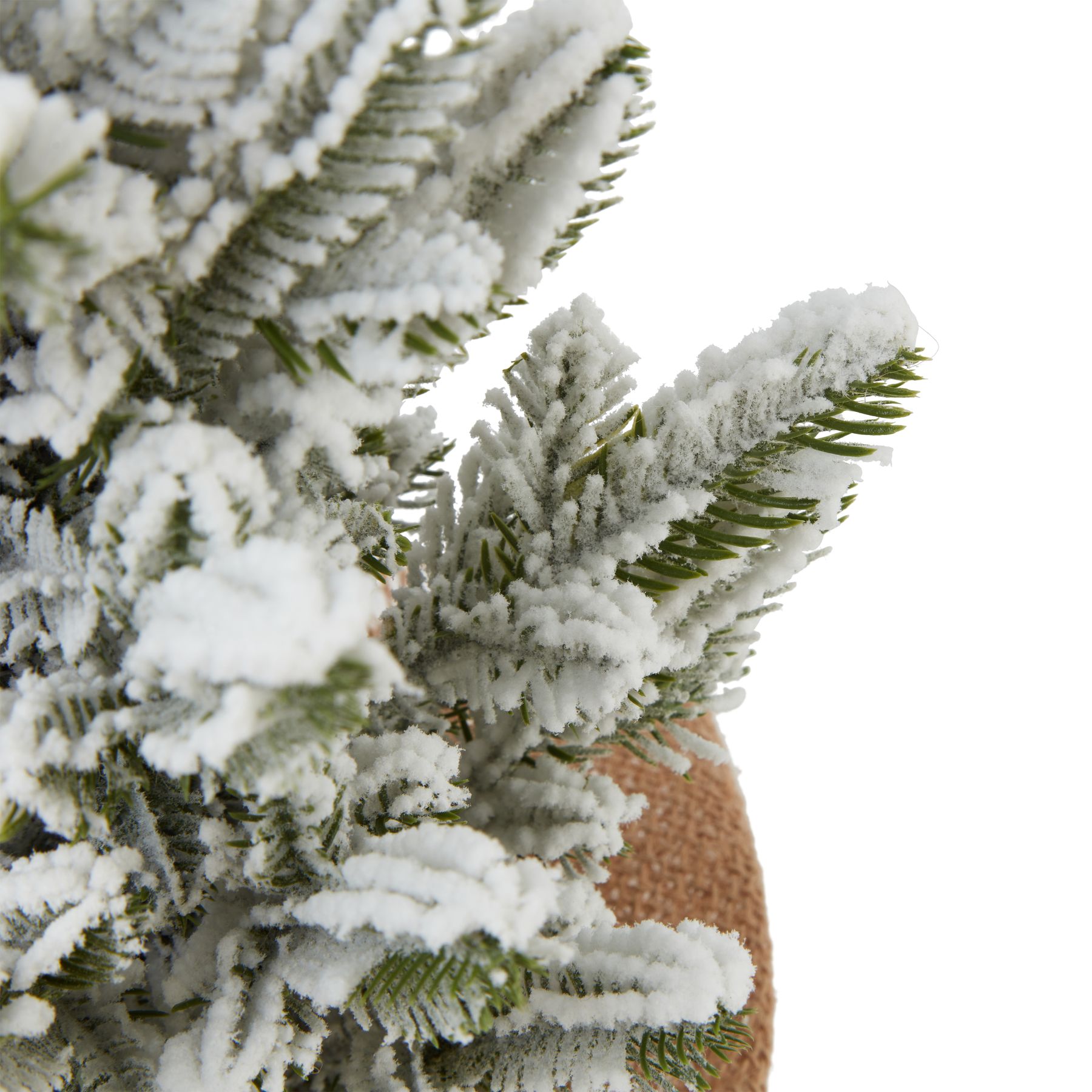 Snowy Potted Christmas Pine Tree with Hessian Base - Image 2