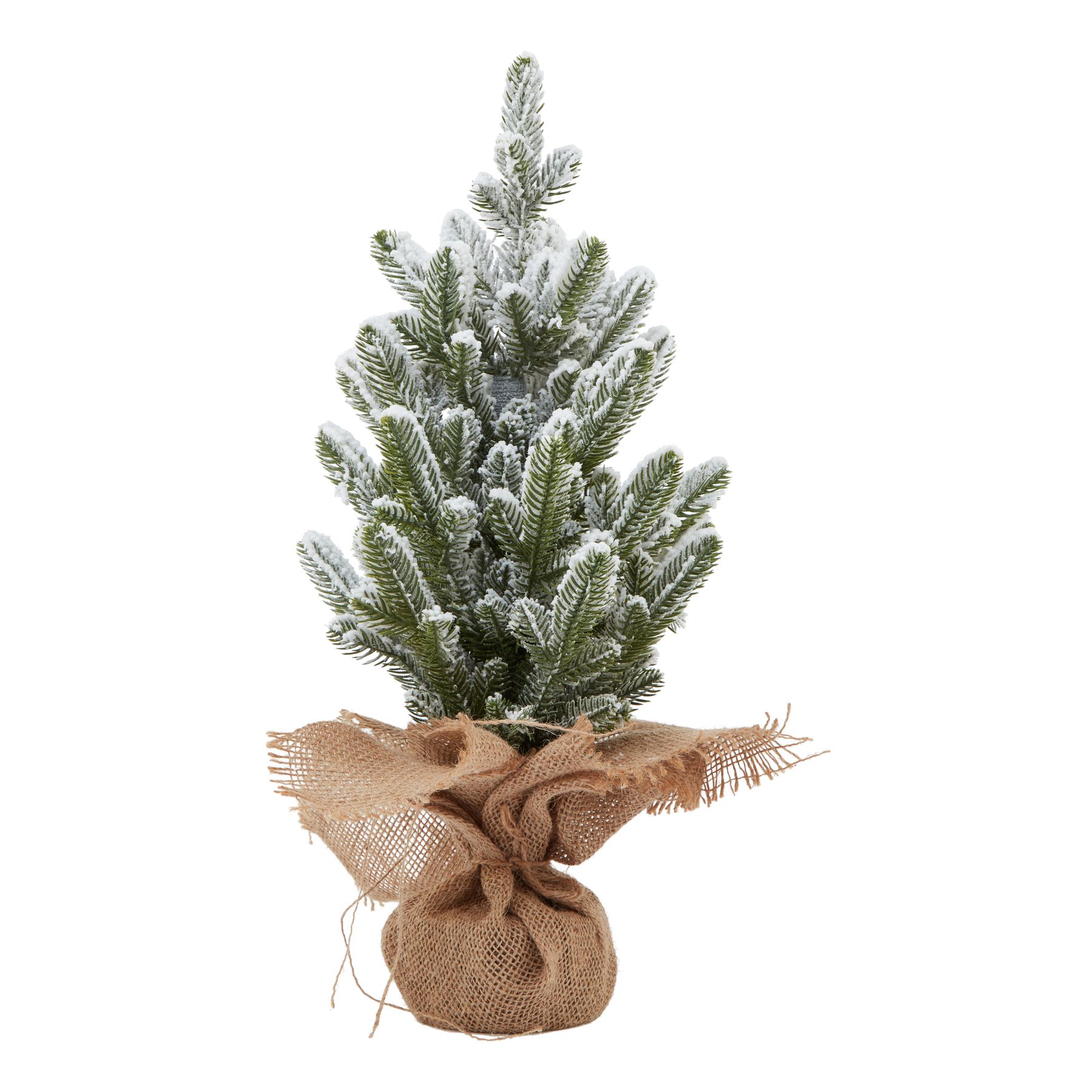 Snowy Potted Christmas Pine Tree with Hessian Base - Image 1