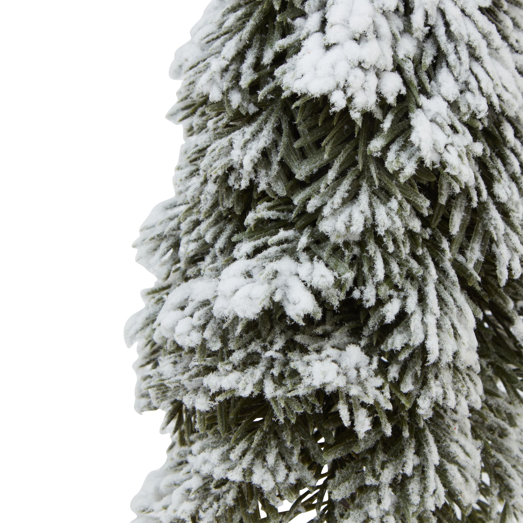 Medium Snowy Cedar Tree On Wood Block - Image 2