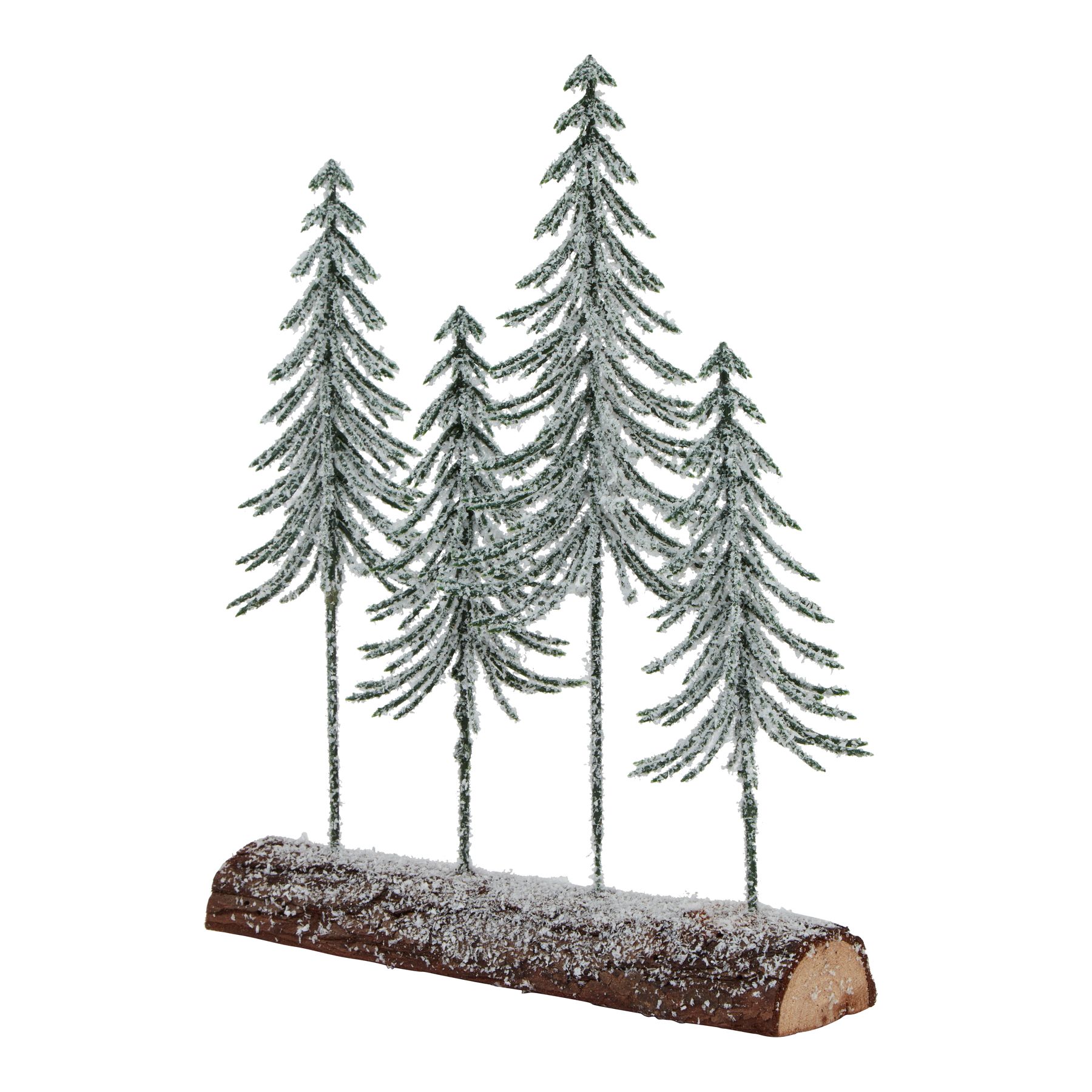 Small Snowy Spindle Tree Quad In Wood Log - Image 1