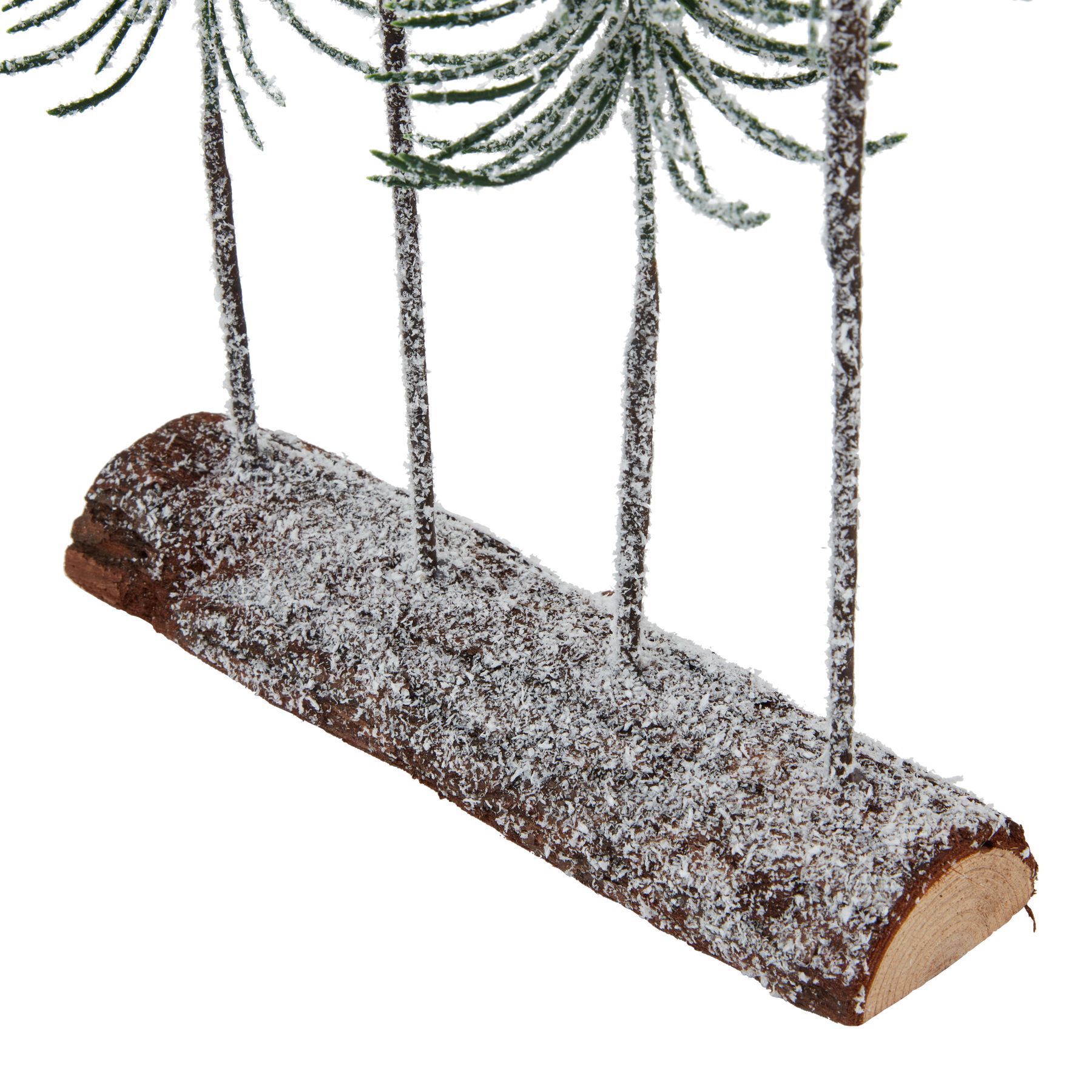 Medium Snowy Spindle Tree Quad In Wood Log - Image 3