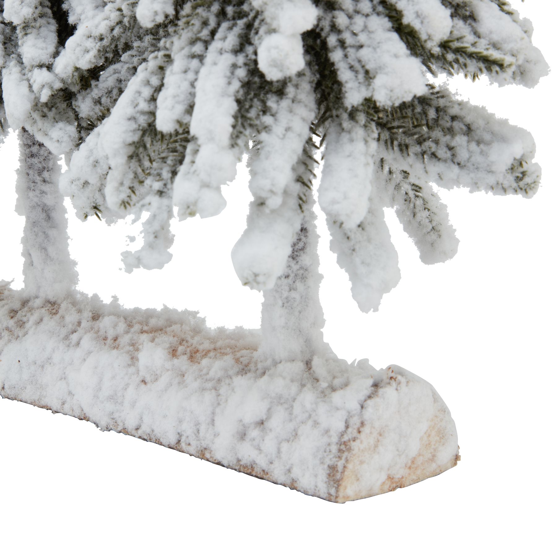 Small Snowy Fir Tree Due On Wood Log - Image 3