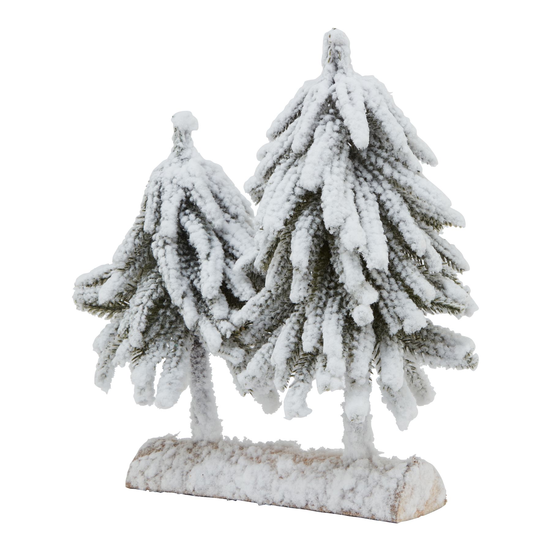 Small Snowy Fir Tree Due On Wood Log - Image 1