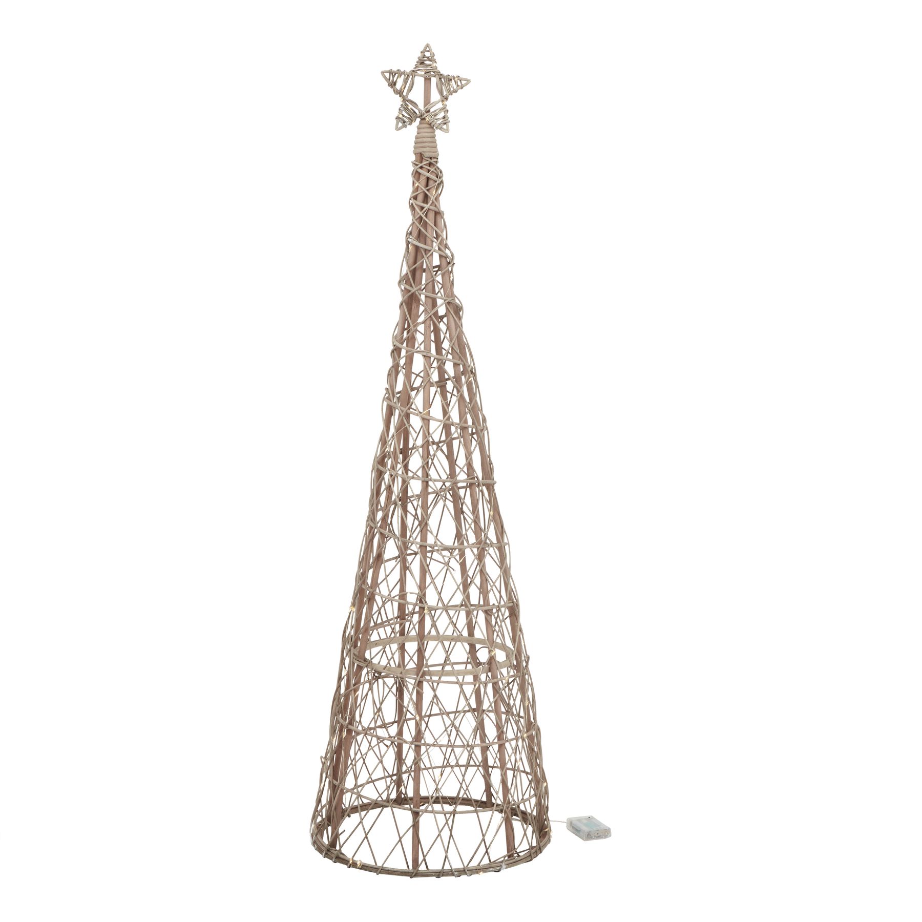Large LED Wicker Christmas Tree With Star - Image 4