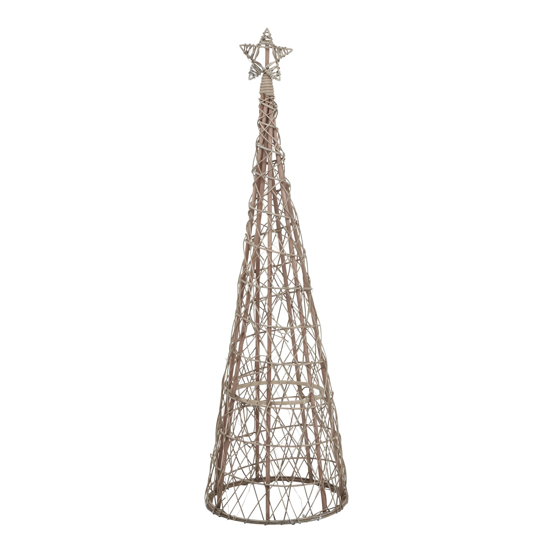 Large LED Wicker Christmas Tree With Star - Image 1