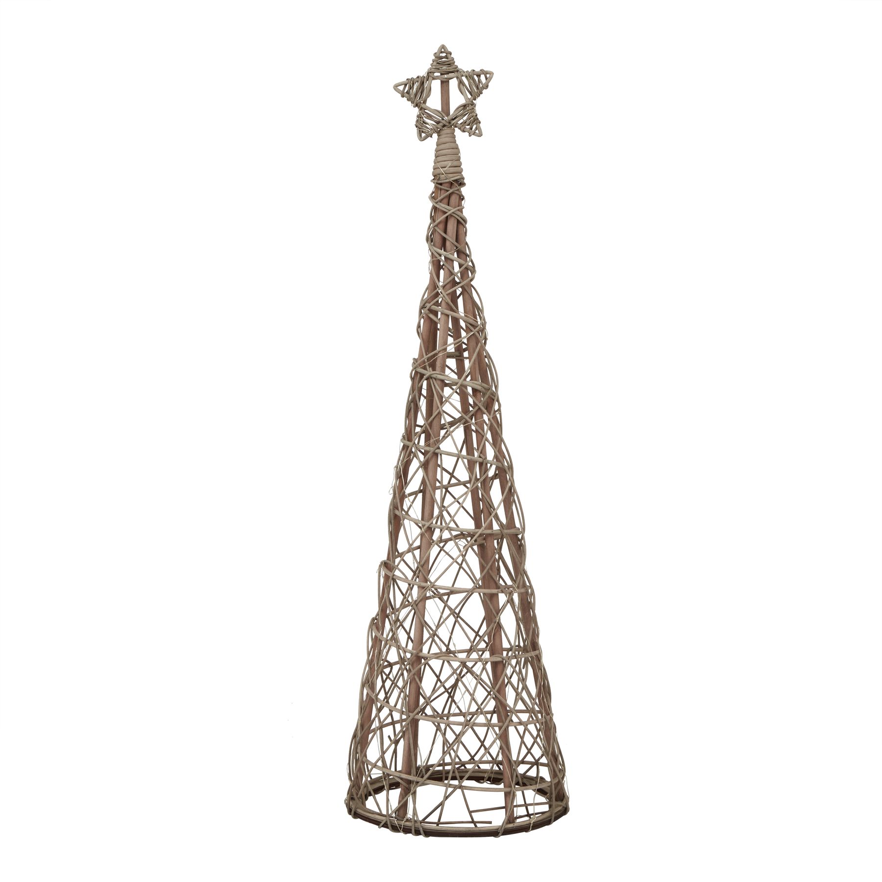 Small LED Wicker Christmas Tree With Star - Image 1