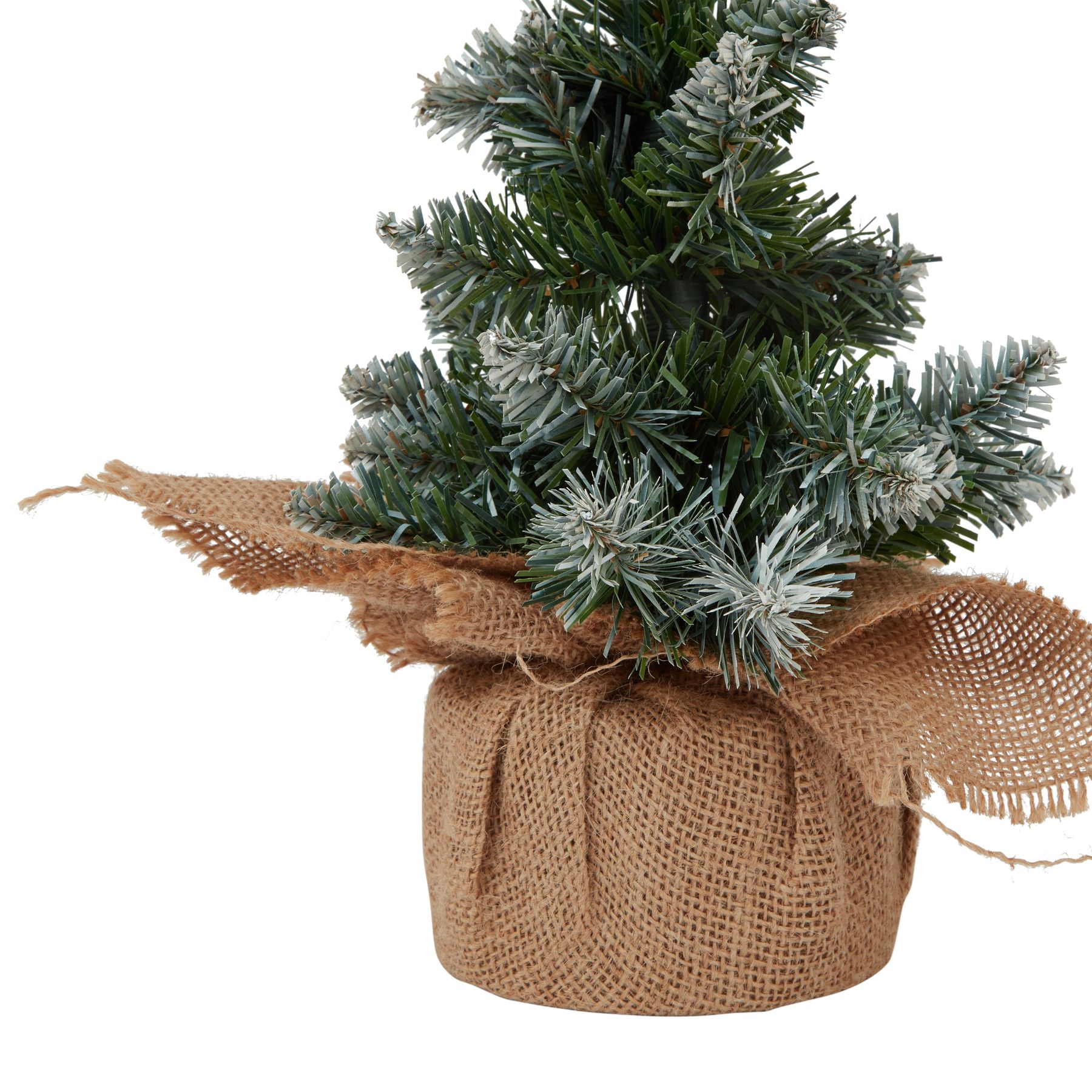 Small Snowy Conifer Tree In Hessian Wrap Wholesale by Hill Interiors