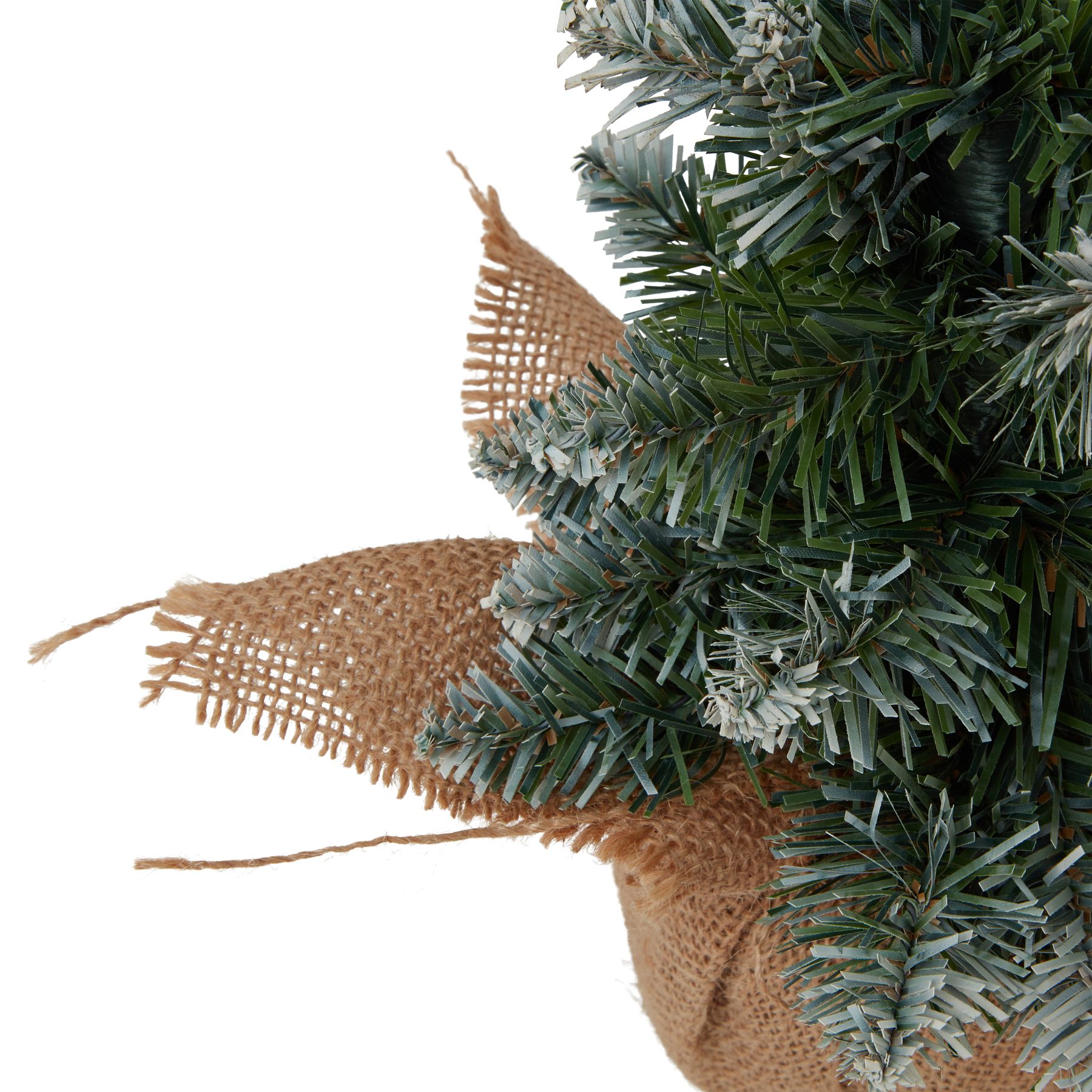 Small Snowy Conifer Tree In Hessian Wrap Wholesale by Hill Interiors