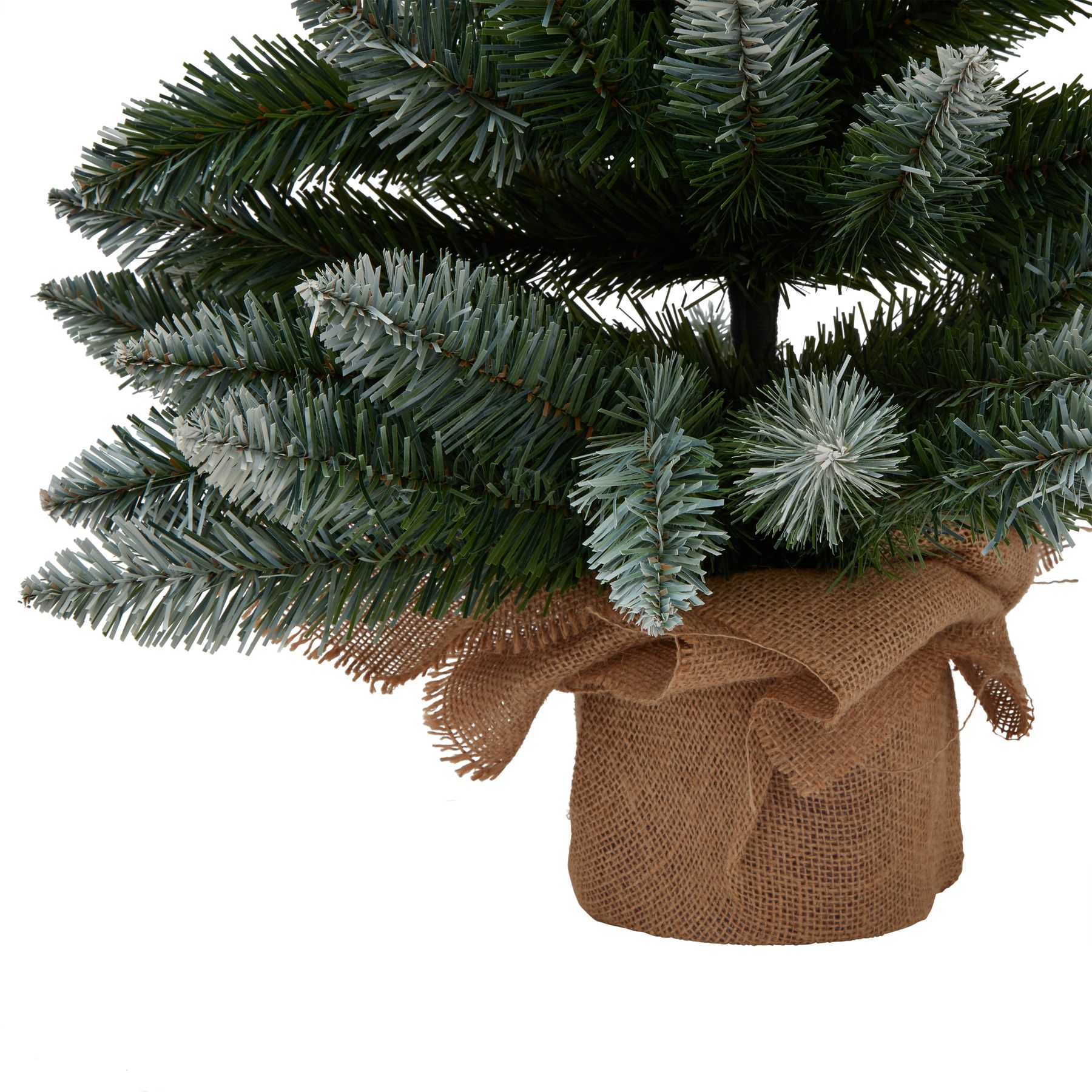 Large Snowy Conifer Tree In Hessian Wrap Wholesale by Hill Interiors