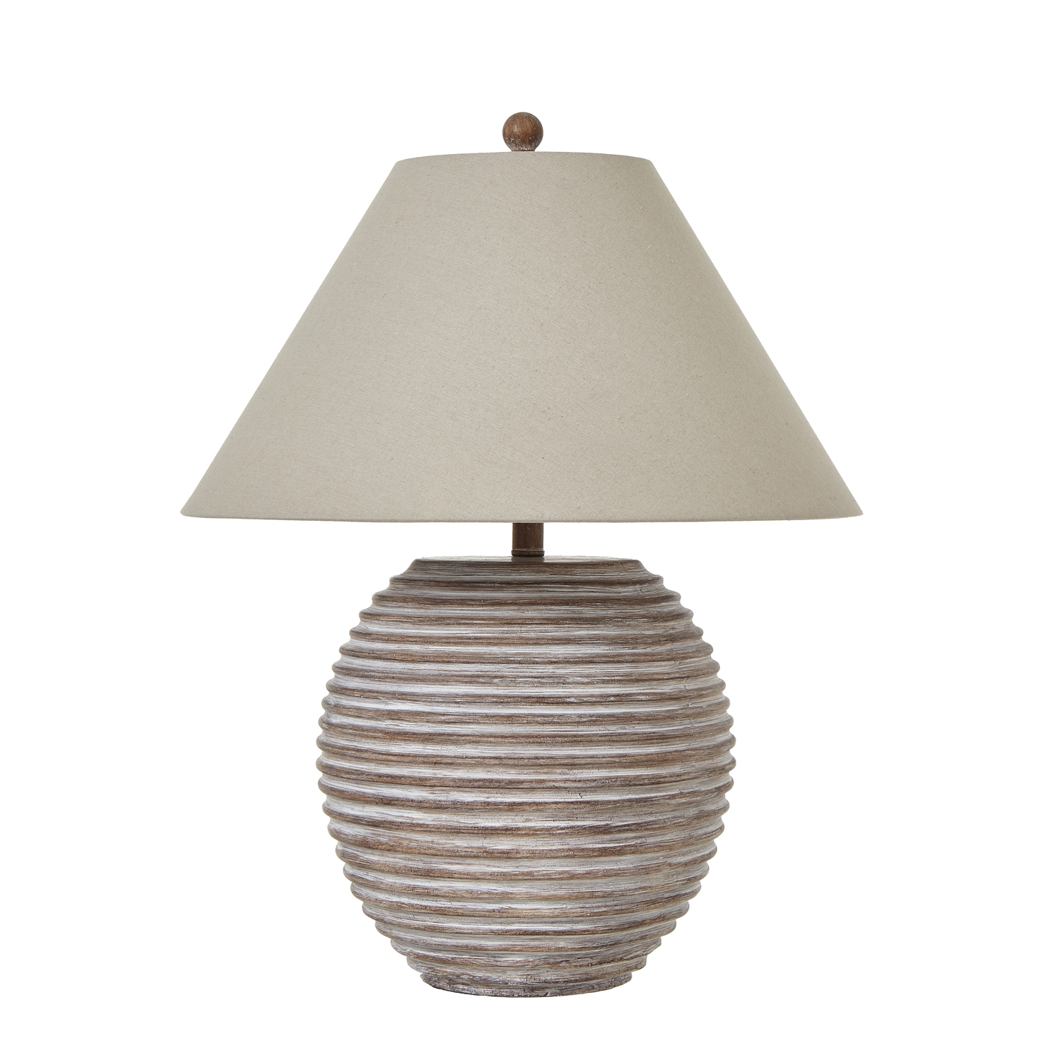 Saturn Table Lamp With Linen Shade - Image 1