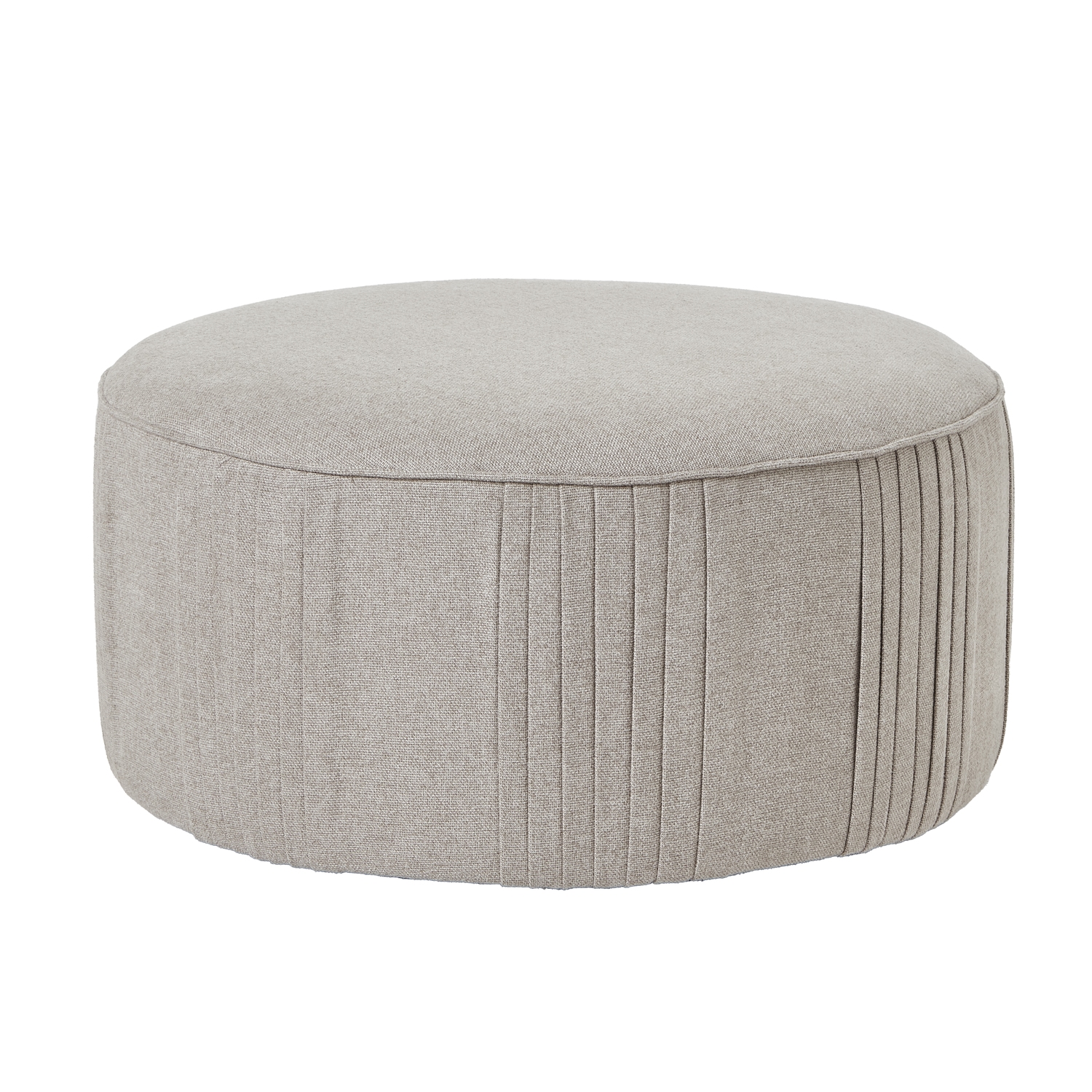 Lily Swivel Ottoman In Oatmeal Twill - Image 1
