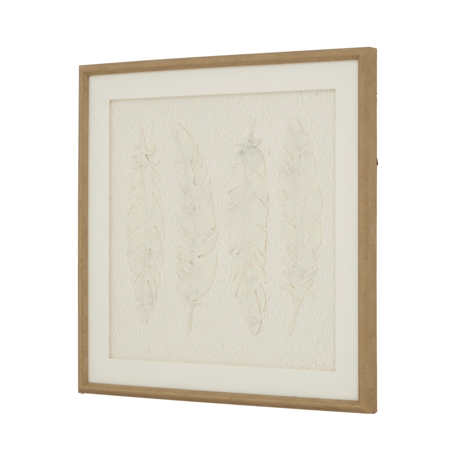Alta White Feathers Art Mounted In Beaded Frame - Image 2