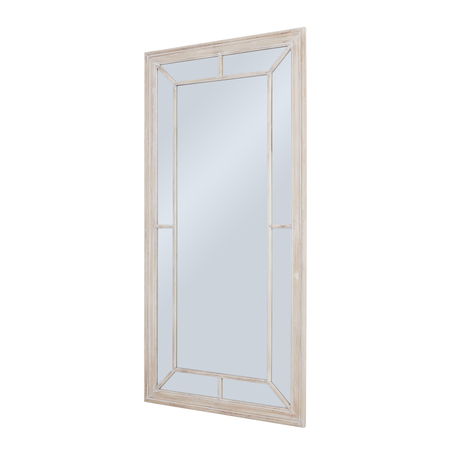 Large Washed Wood Framed Window Mirror - Image 2