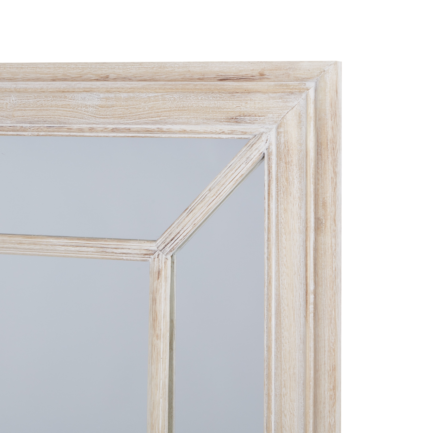Large Washed Wood Framed Window Mirror - Image 3