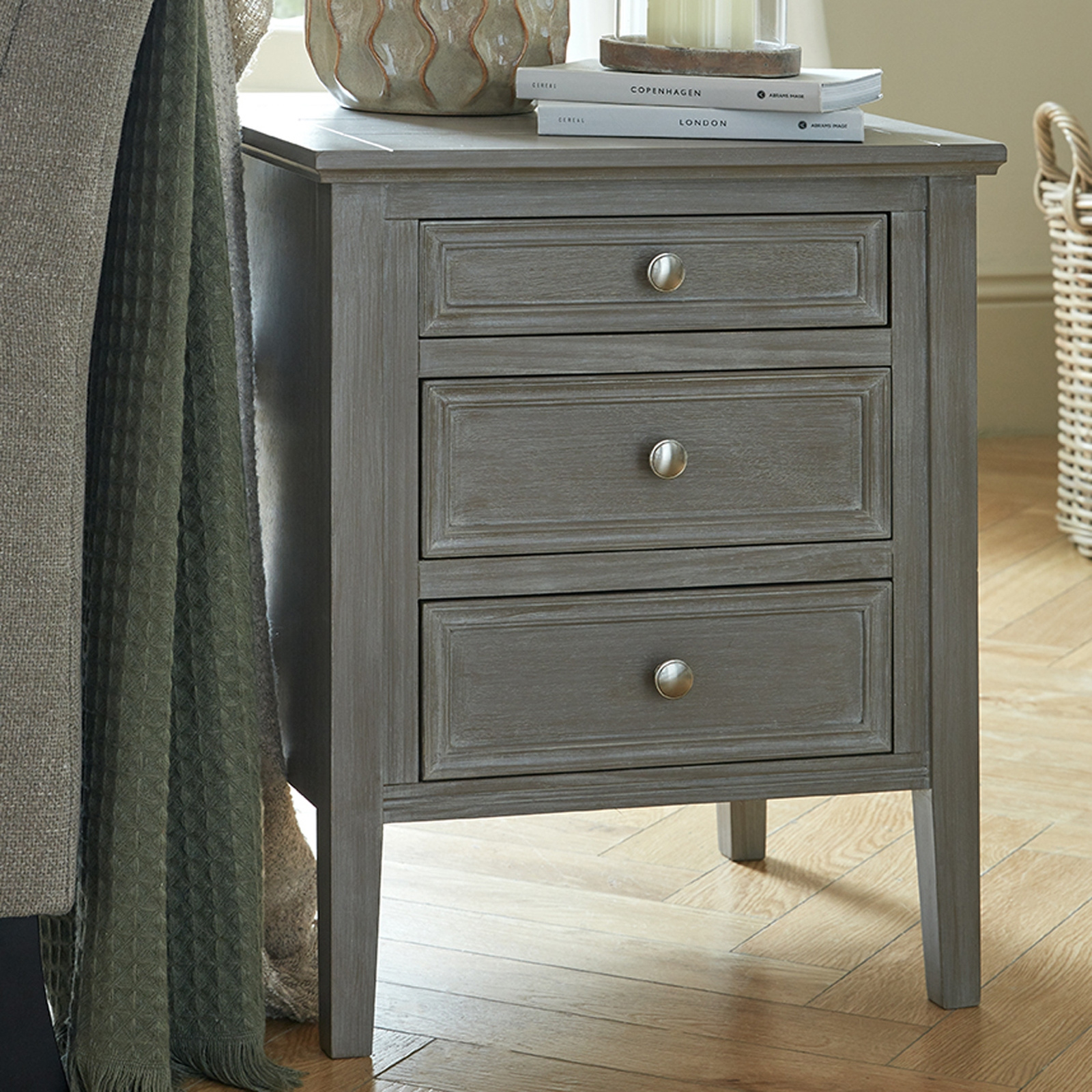 The Serene Collection Three Drawer Bedside Table - Image 6