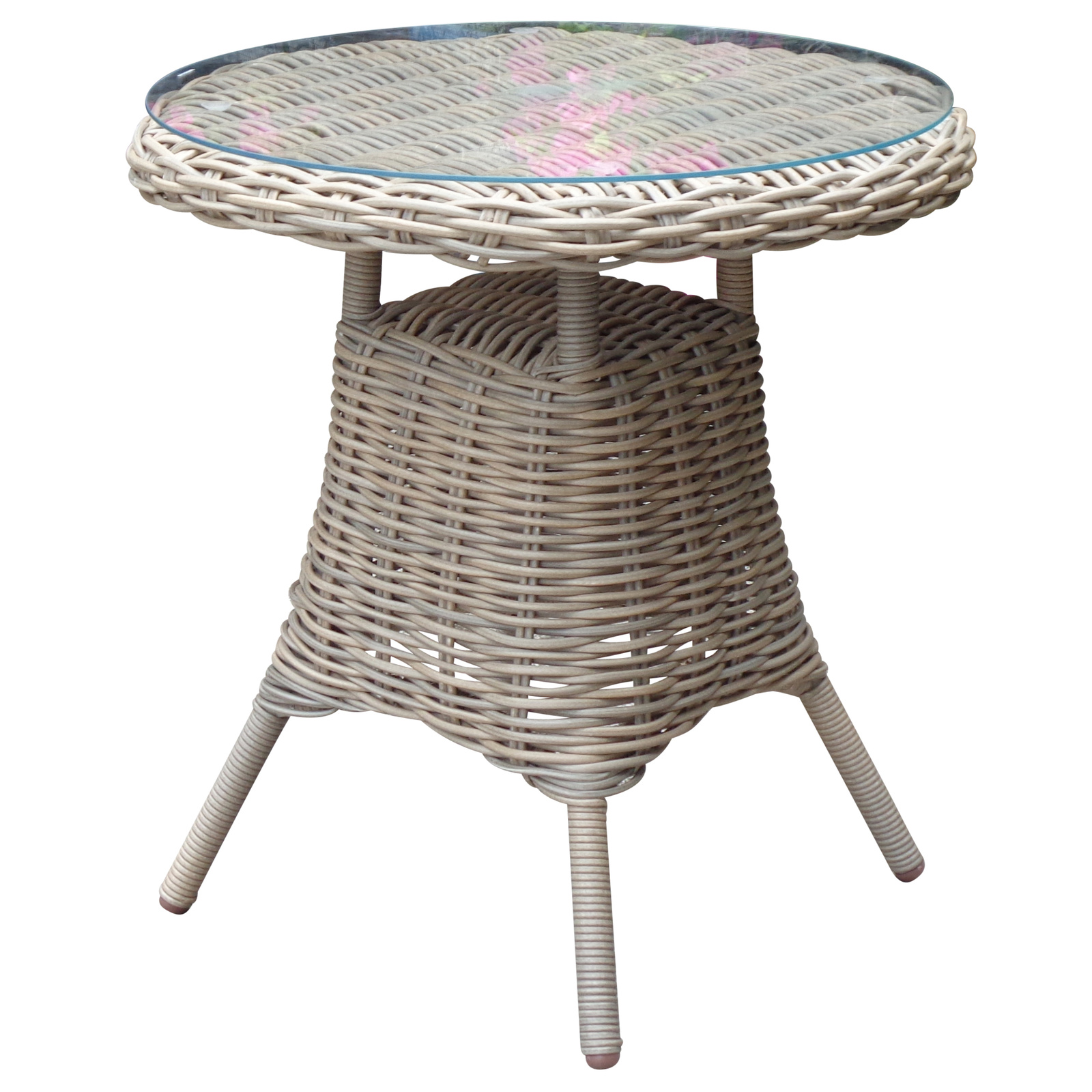 Amalfi Collection Outdoor Bistro Table With Glass Top - Image 2