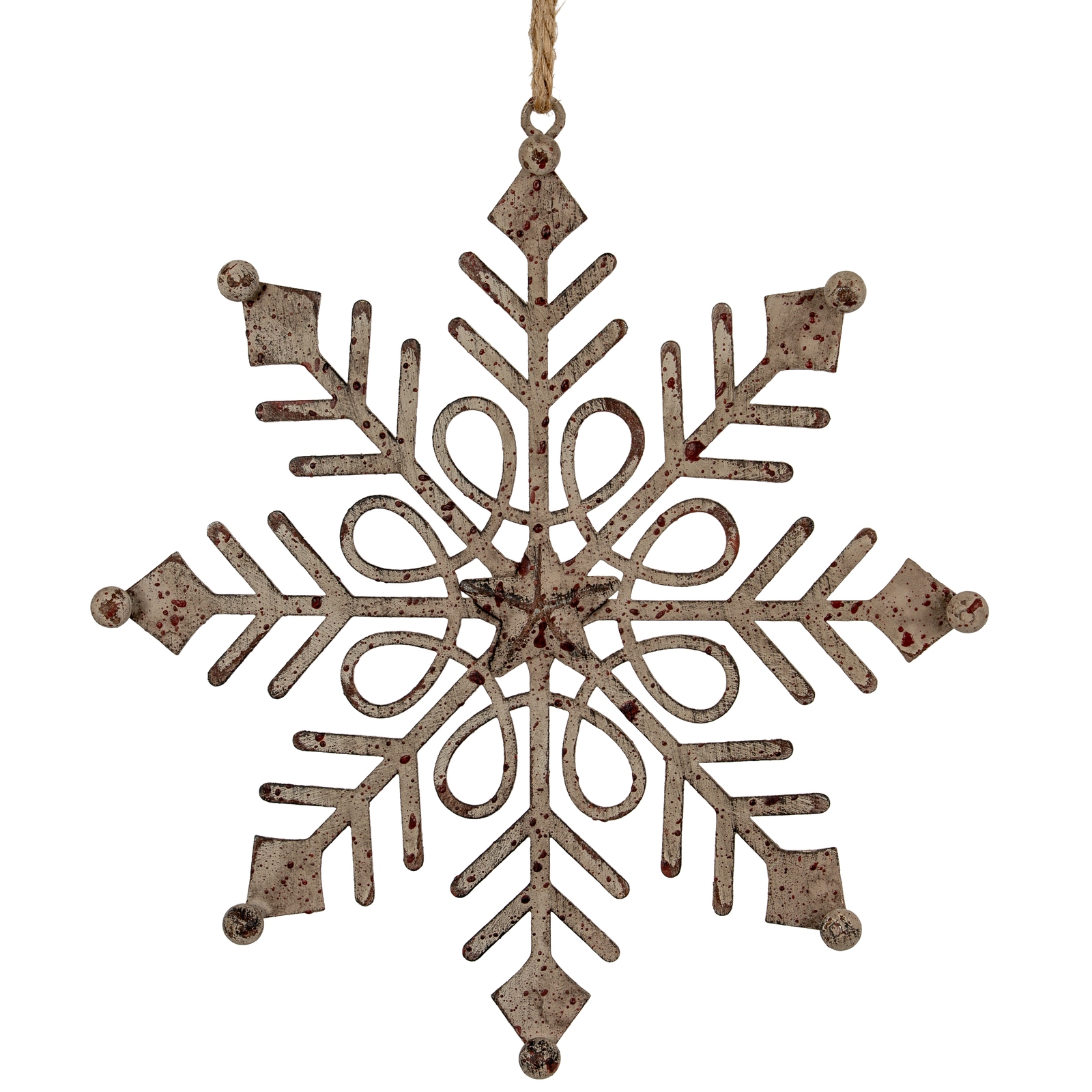 Rustic Hanging Gem Snowflake Decoration - Image 2