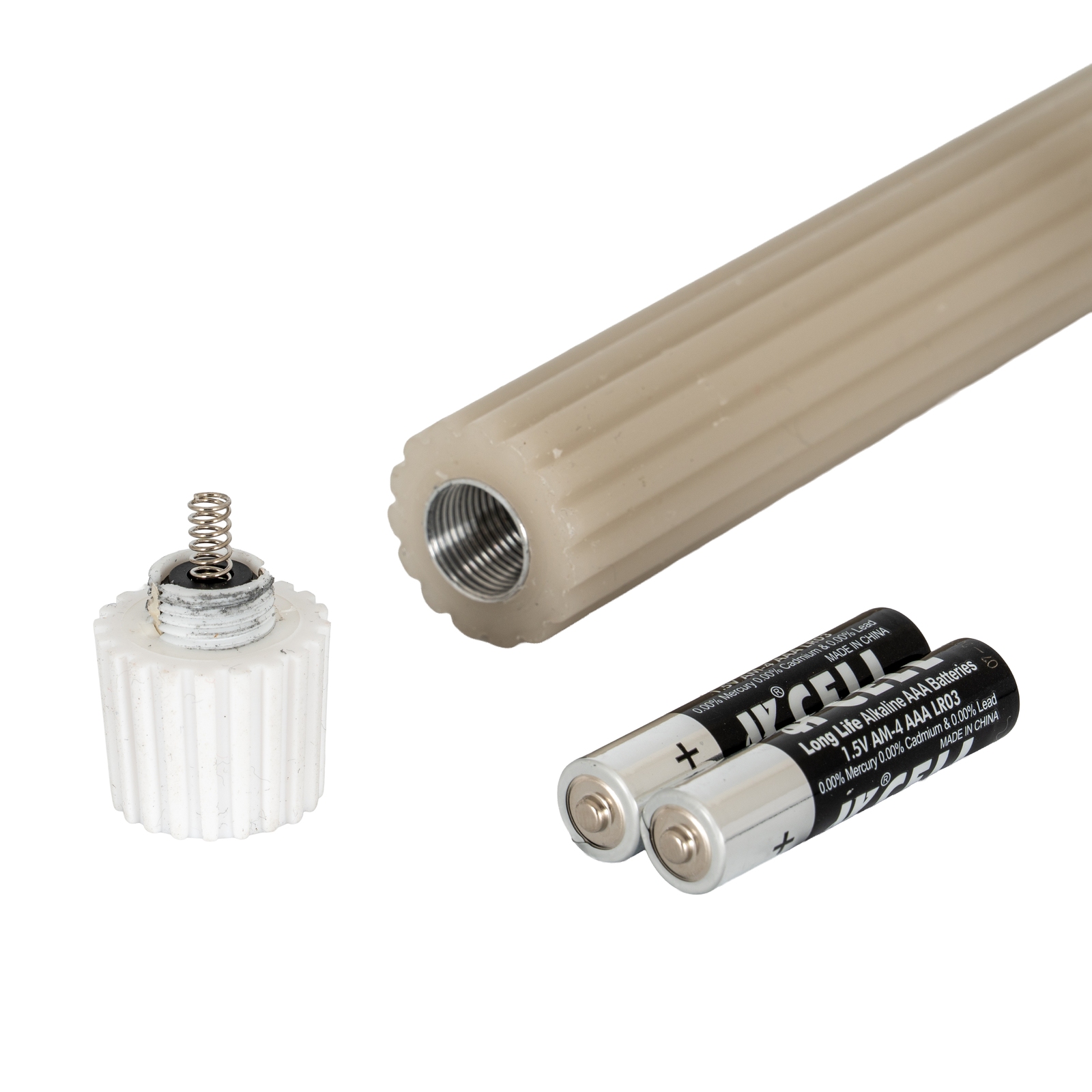 Luxe Collection Natural Glow Taupe  Ribbed Taper Candles - Image 3