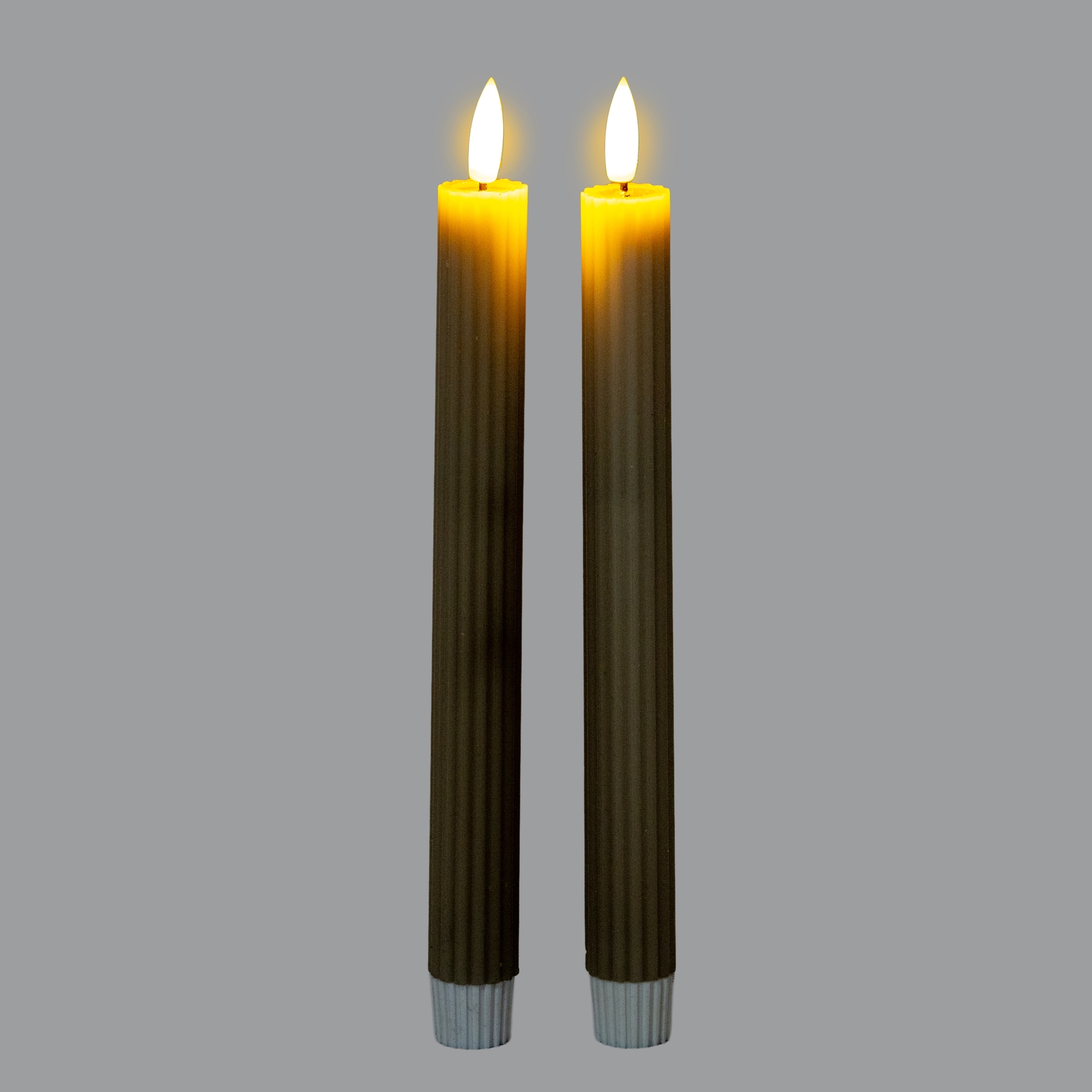 Luxe Collection Natural Glow Sage  Ribbed Taper Candles - Image 2