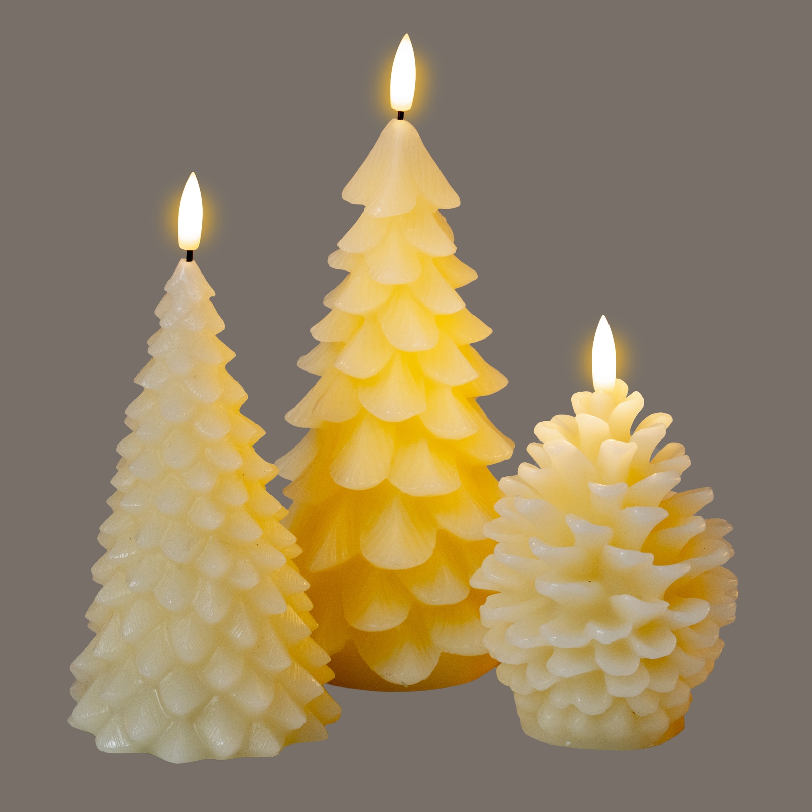 Luxe Collection Natural Glow Cream Large Tree LED Wax Candle - Image 6