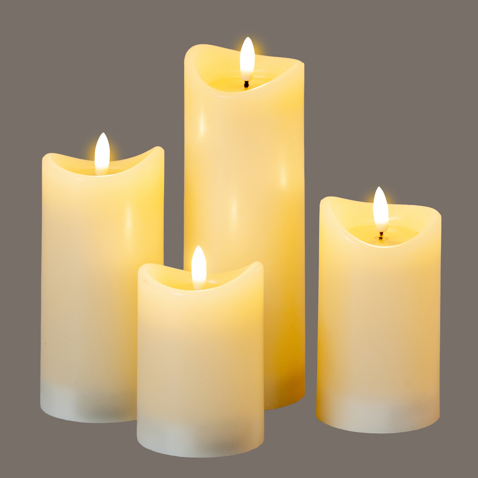 Luxe Collection Natural Glow 2.75x6 Cream Melted LED Candle - Image 4