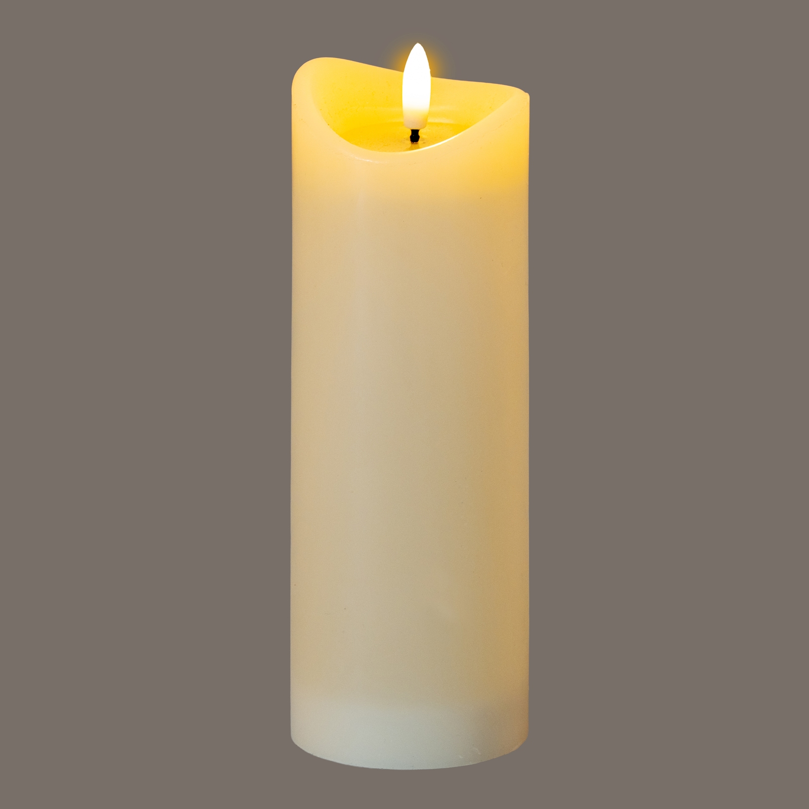 Luxe Collection Natural Glow 2.75x8 Cream Melted LED Candle - Image 2