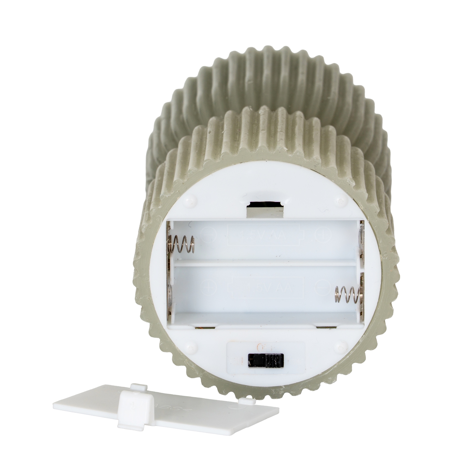 Luxe Collection Natural Glow 2.75x6 Grey Carved LED Candle - Image 5