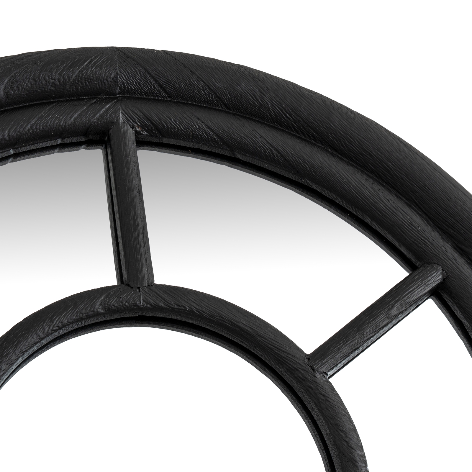 Black Wood Tall Arched Window Mirror - Image 3