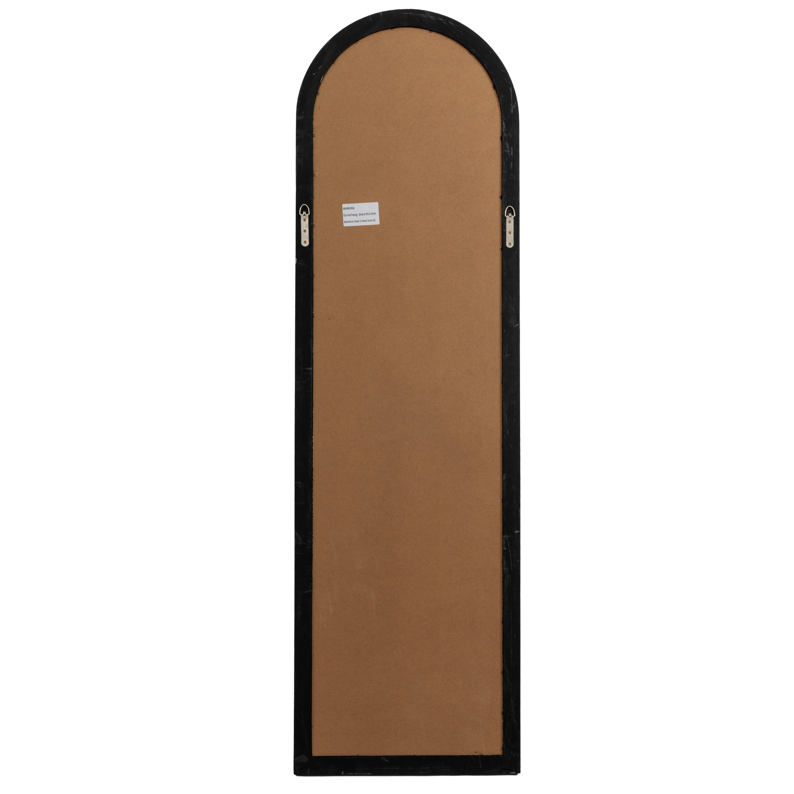 Black Wood Tall Arched Window Mirror - Image 4