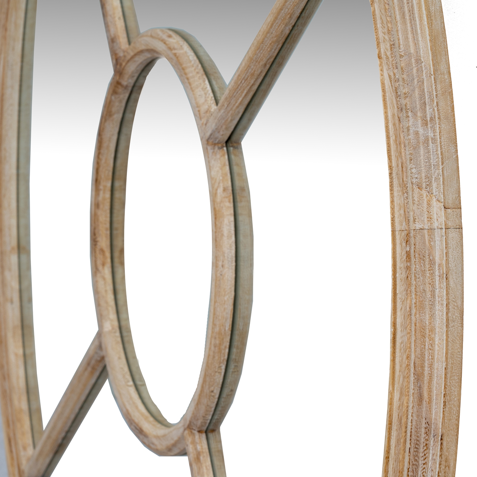 Washed Wood Round Window Mirror - Image 2