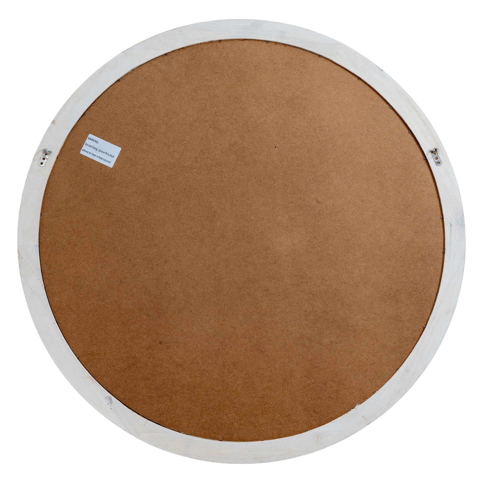 Washed Wood Round Window Mirror - Image 4