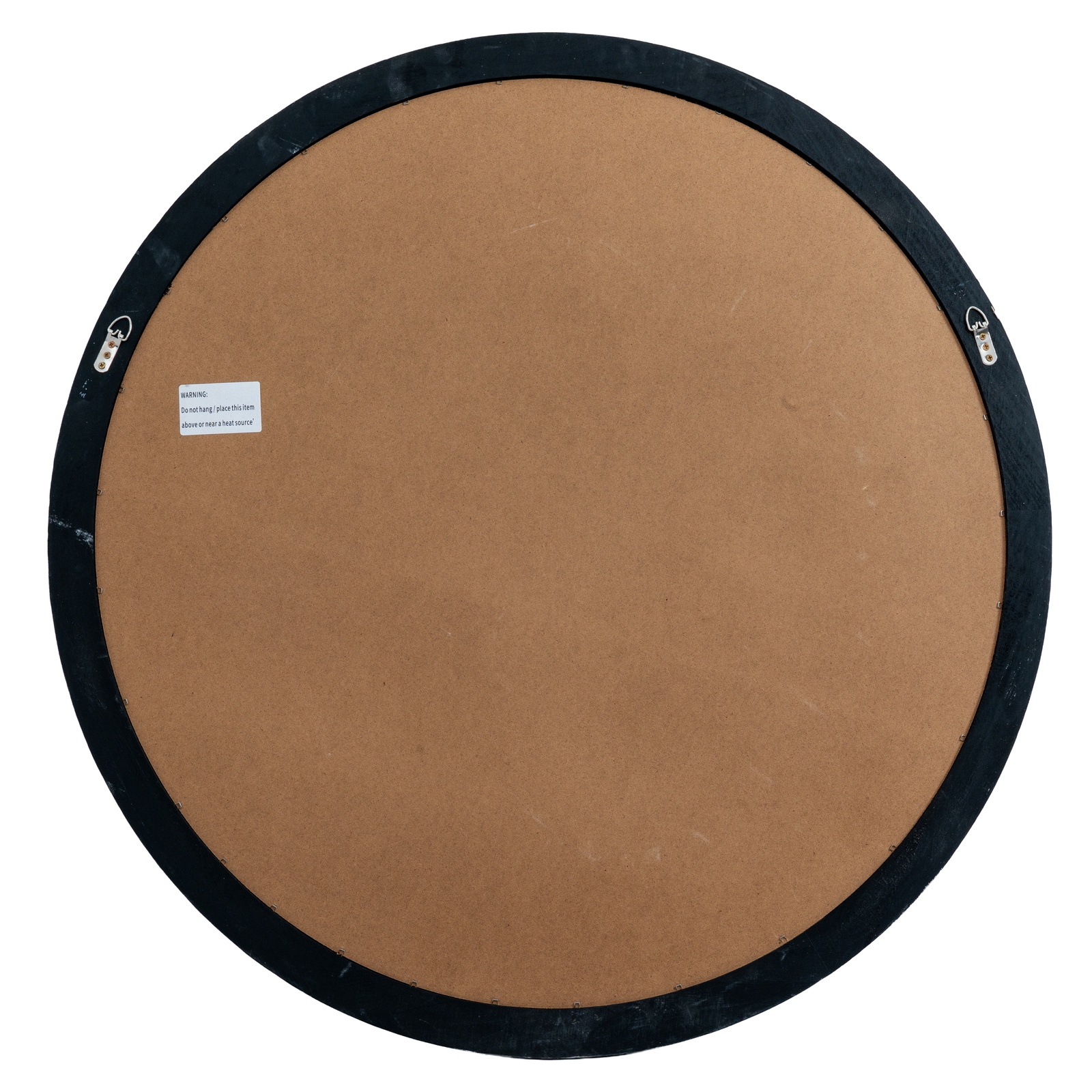 Black Wood Round Window Mirror - Image 4