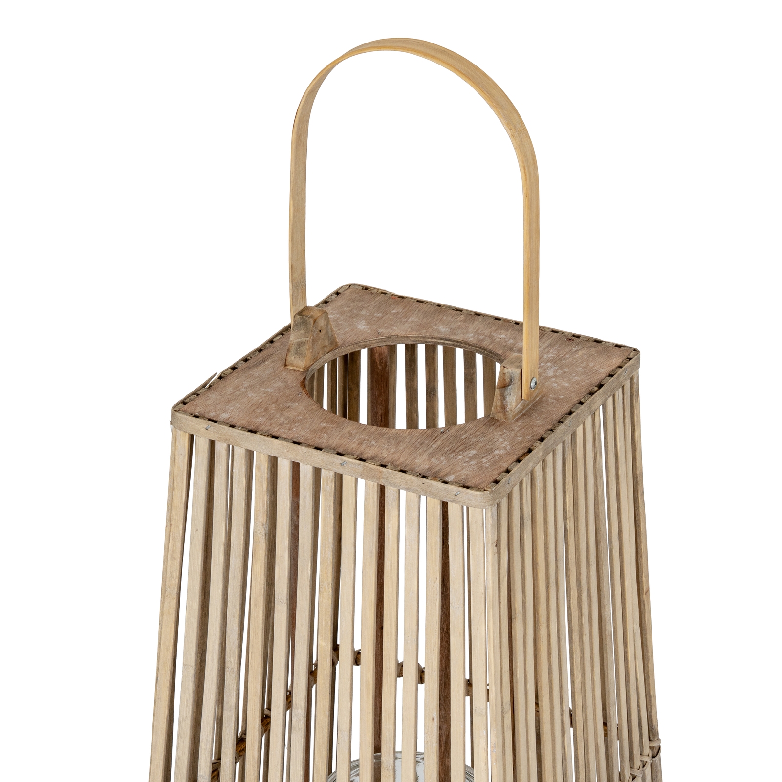 Large Silo Wicker Lantern With Glass Holder - Image 3