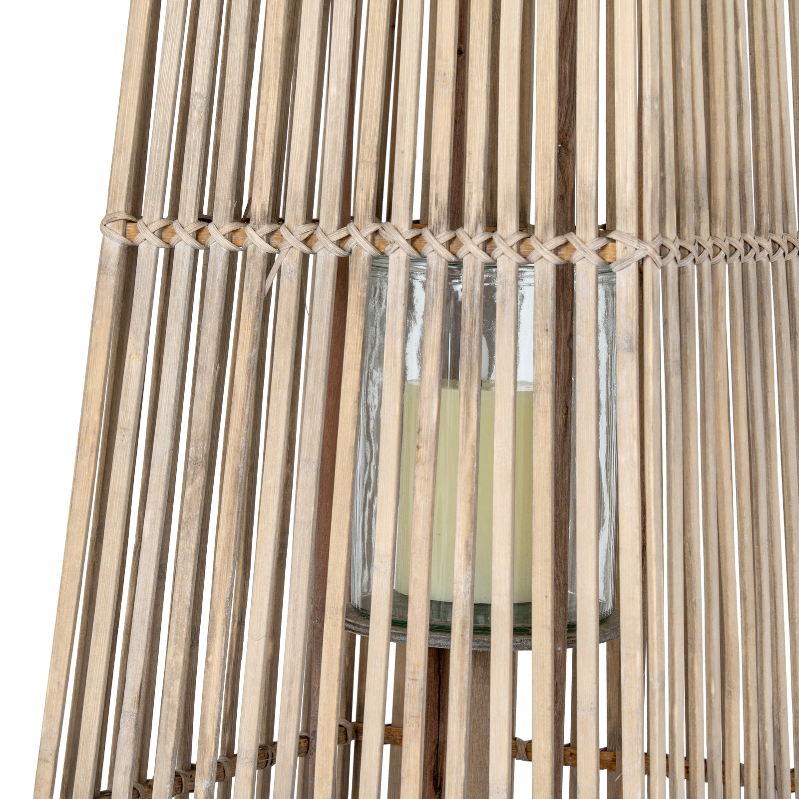 Large Silo Wicker Lantern With Glass Holder - Image 4