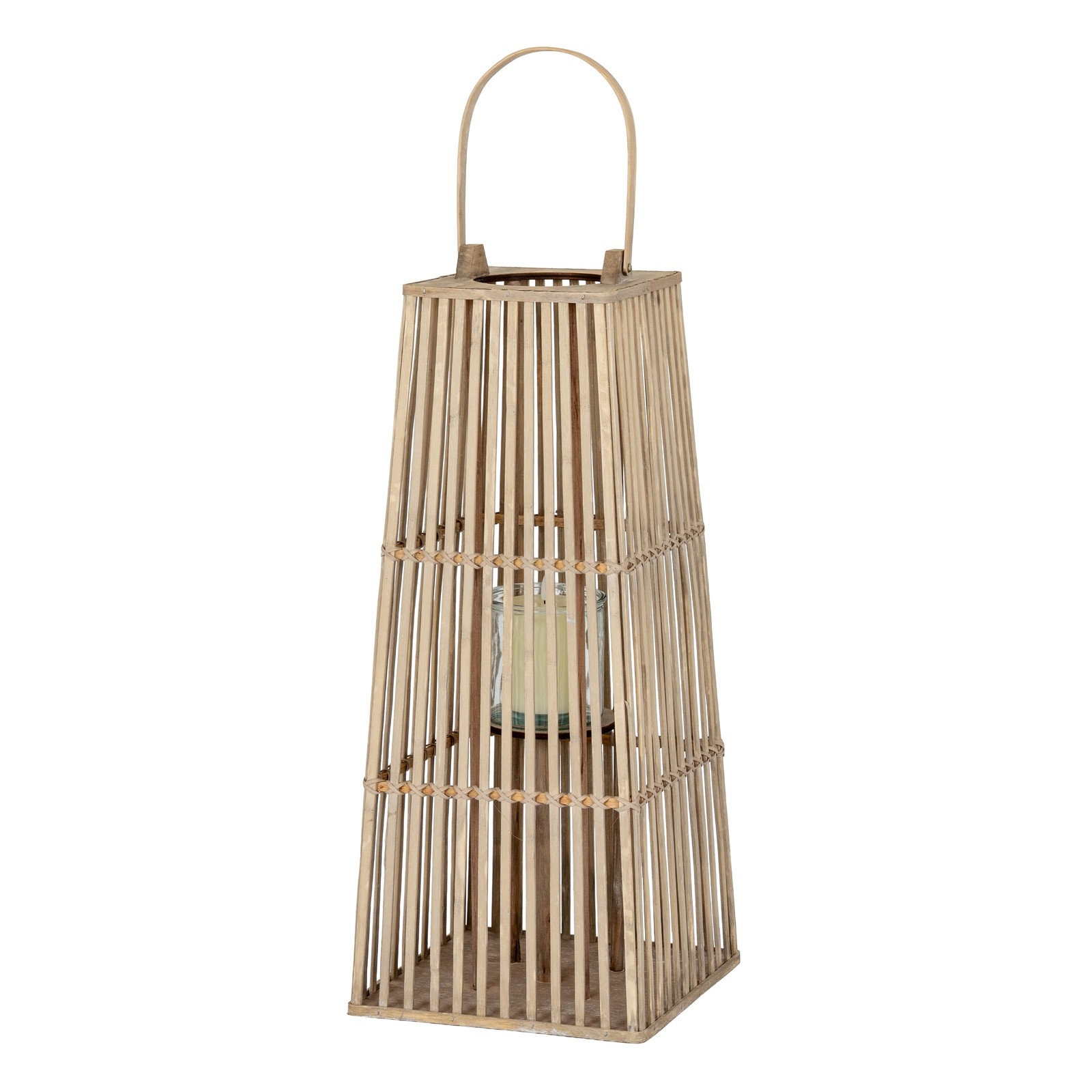 Medium Silo Wicker Lantern With Glass Holder - Image 2