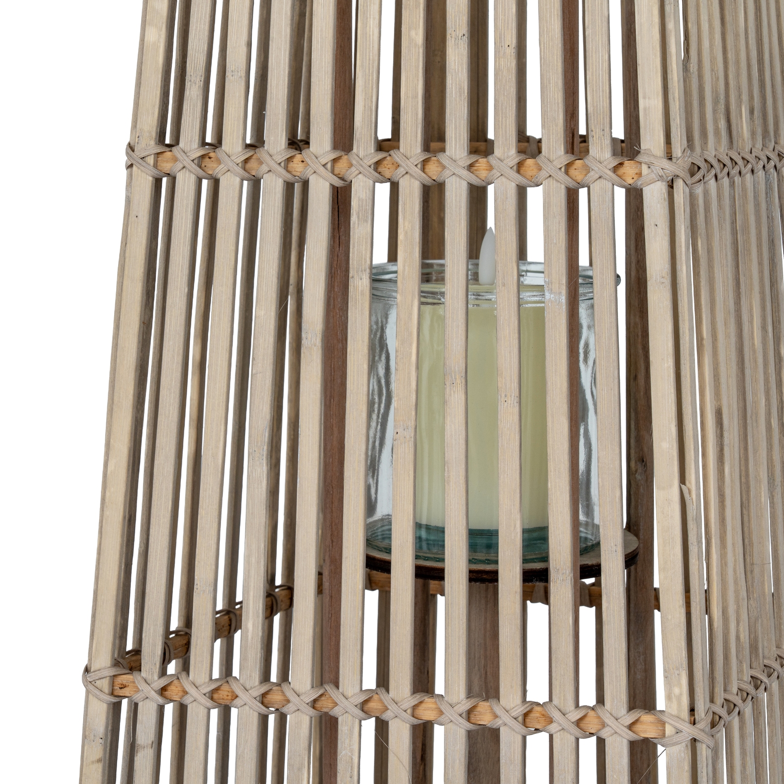 Medium Silo Wicker Lantern With Glass Holder - Image 4