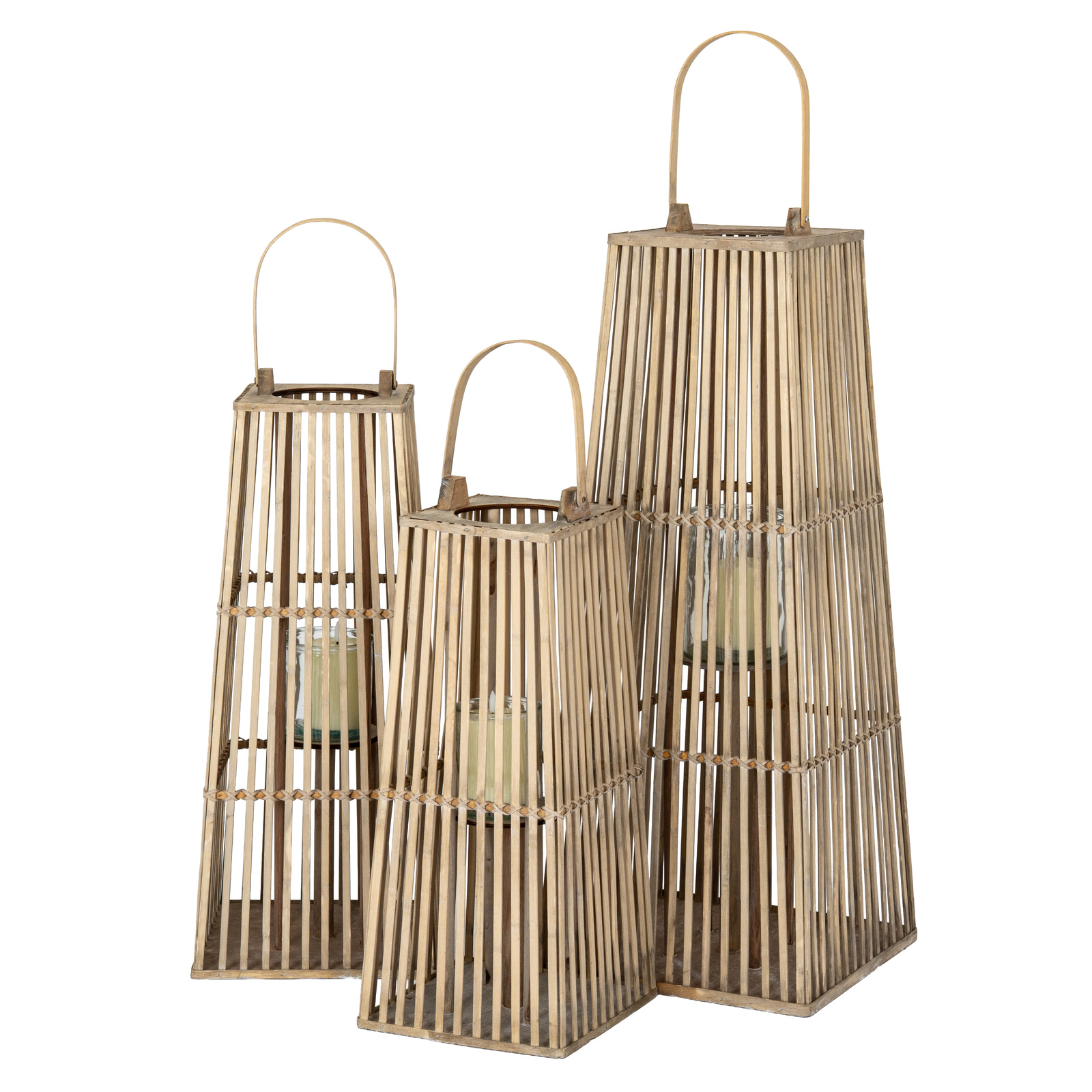 Medium Silo Wicker Lantern With Glass Holder - Image 7