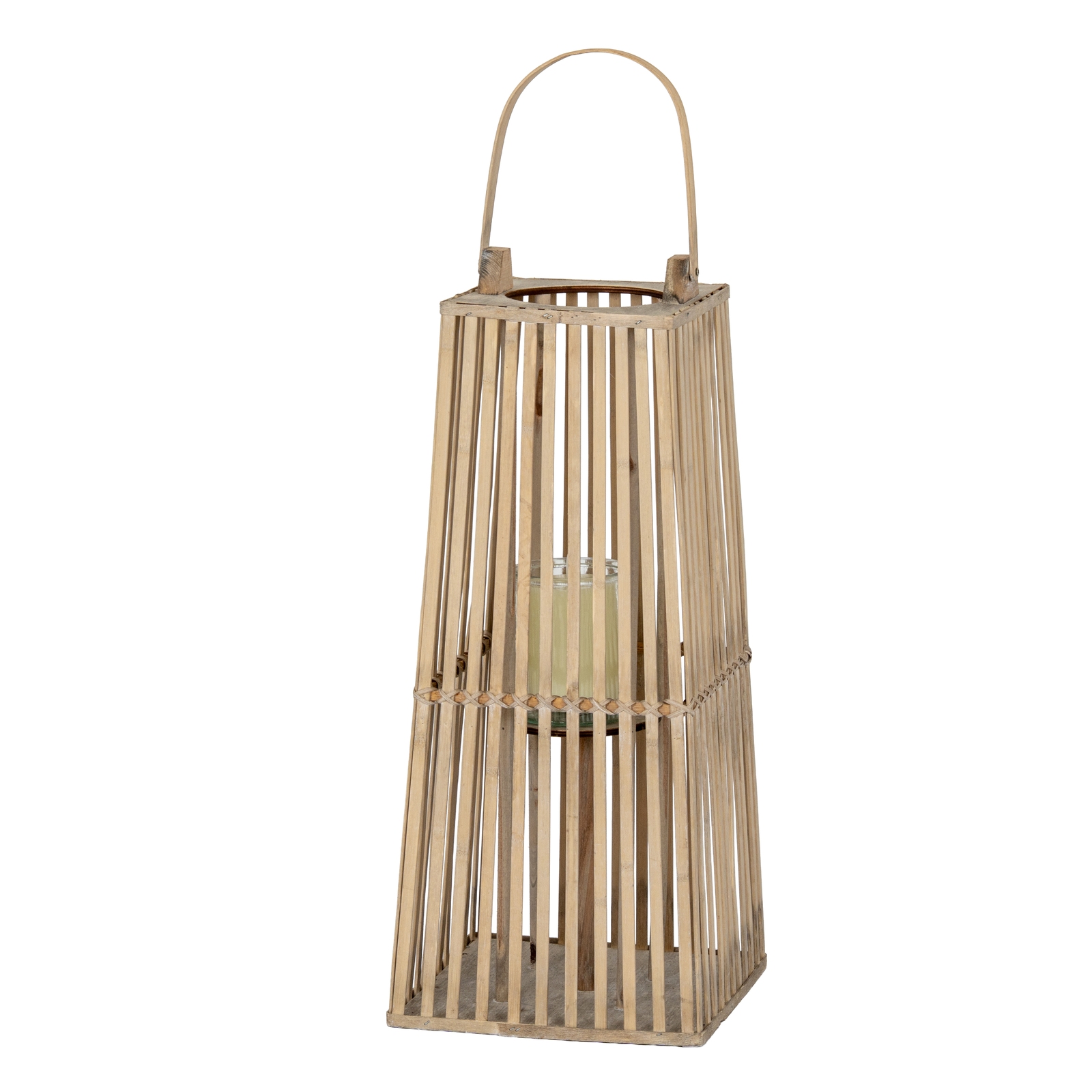 Small Silo Wicker Lantern With Glass Holder - Image 2